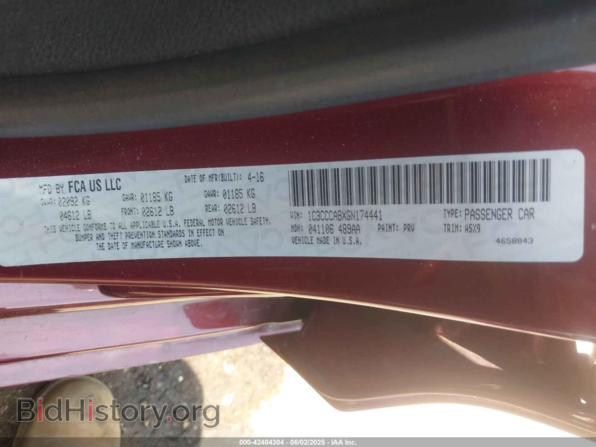 2016 CHRYSLER 200 - VIN: 1C3CCCABXGN174441 - Фото 9