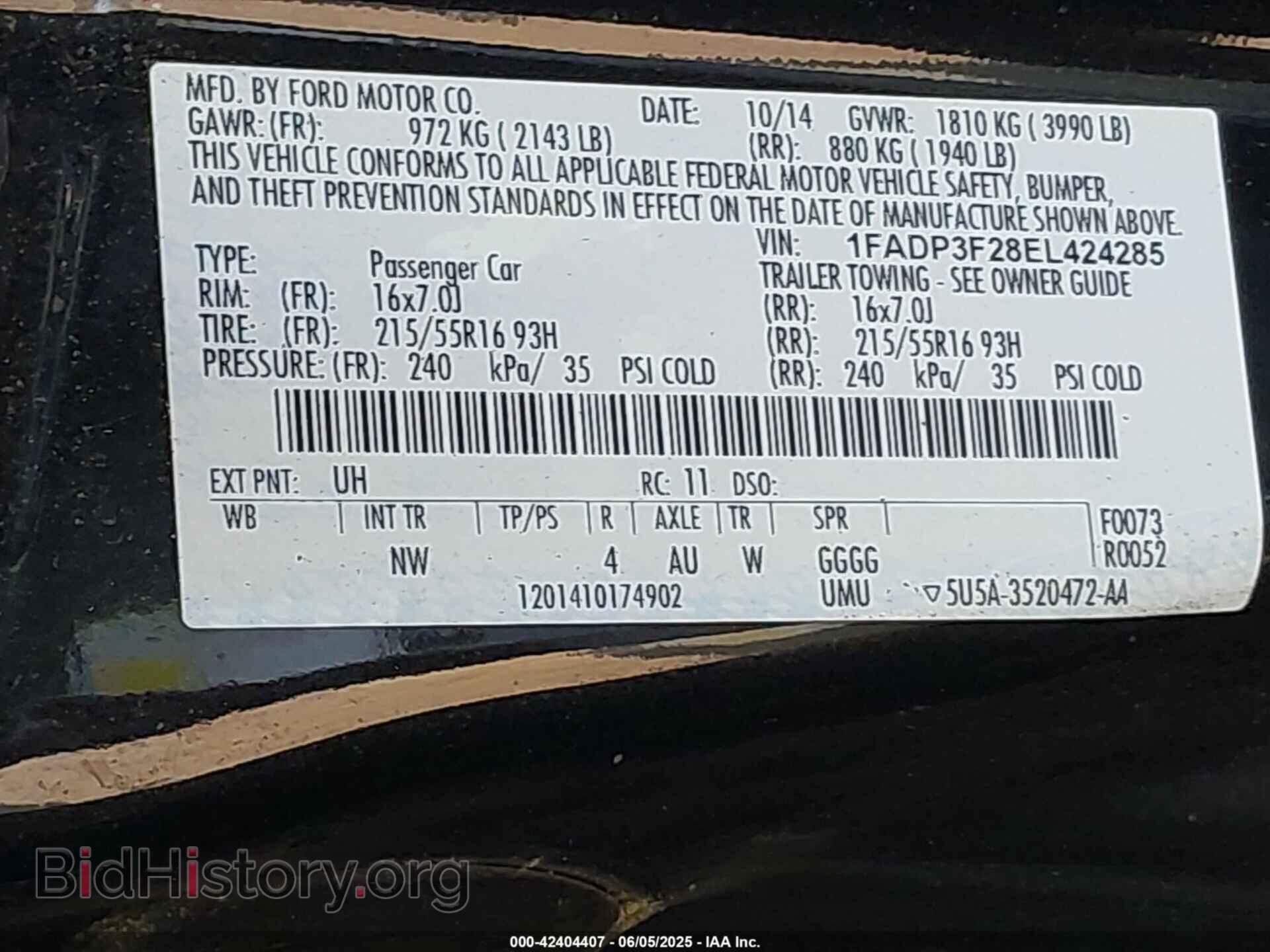 2014 FORD FOCUS - VIN: 1FADP3F28EL424285 - Photo 9