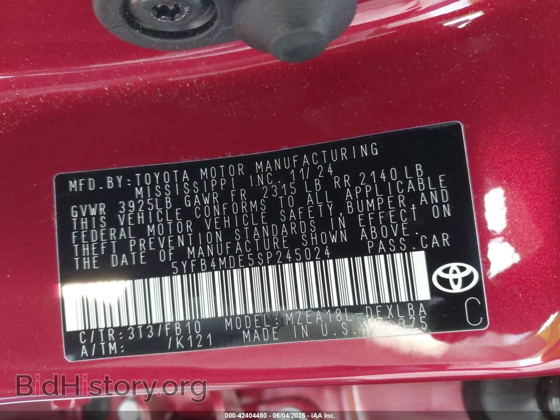 2025 TOYOTA COROLLA - VIN: 5YFB4MDE5SP245024 - Фото 9