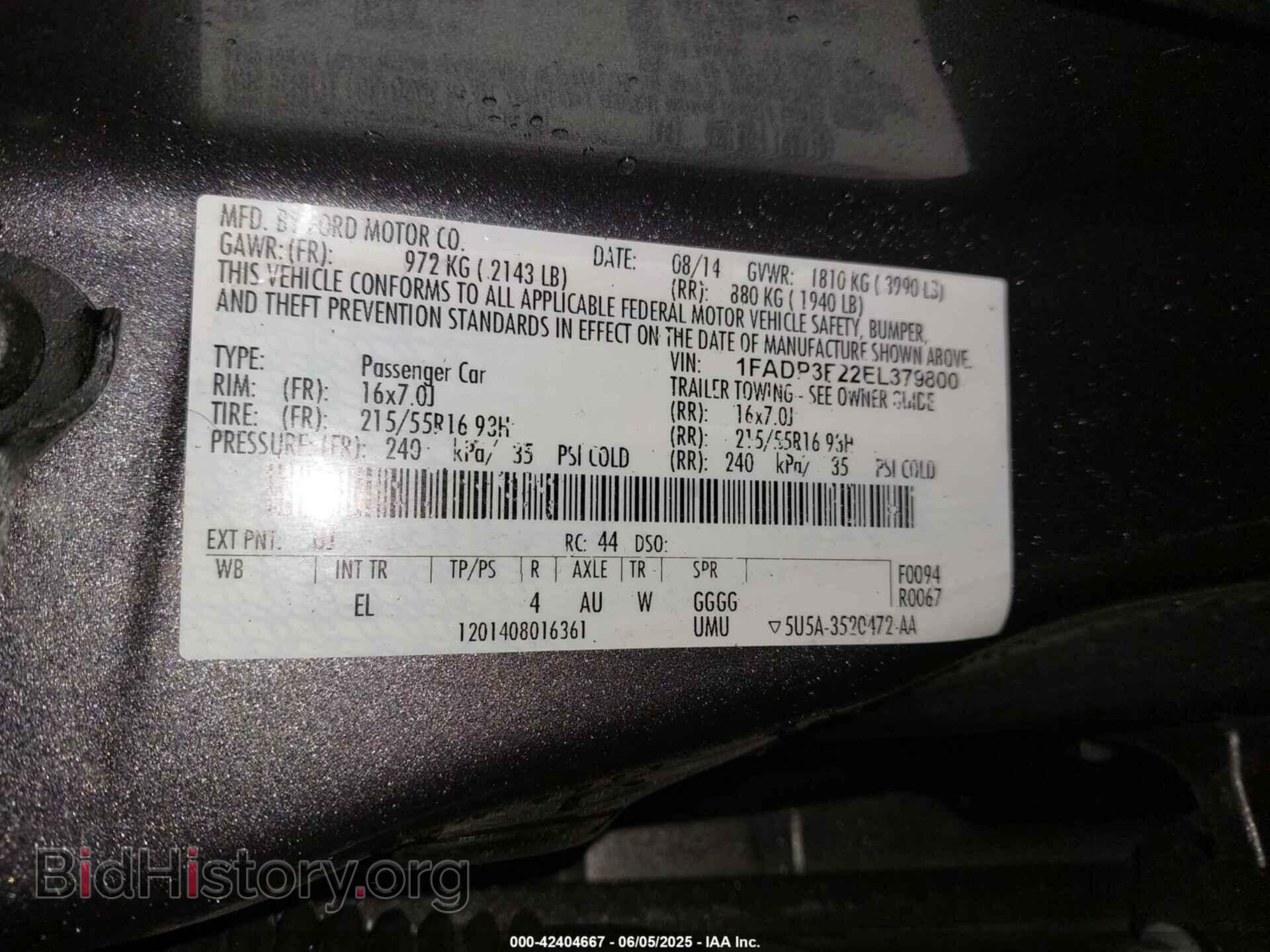 2014 FORD FOCUS - VIN: 1FADP3F22EL379800 - Photo 9