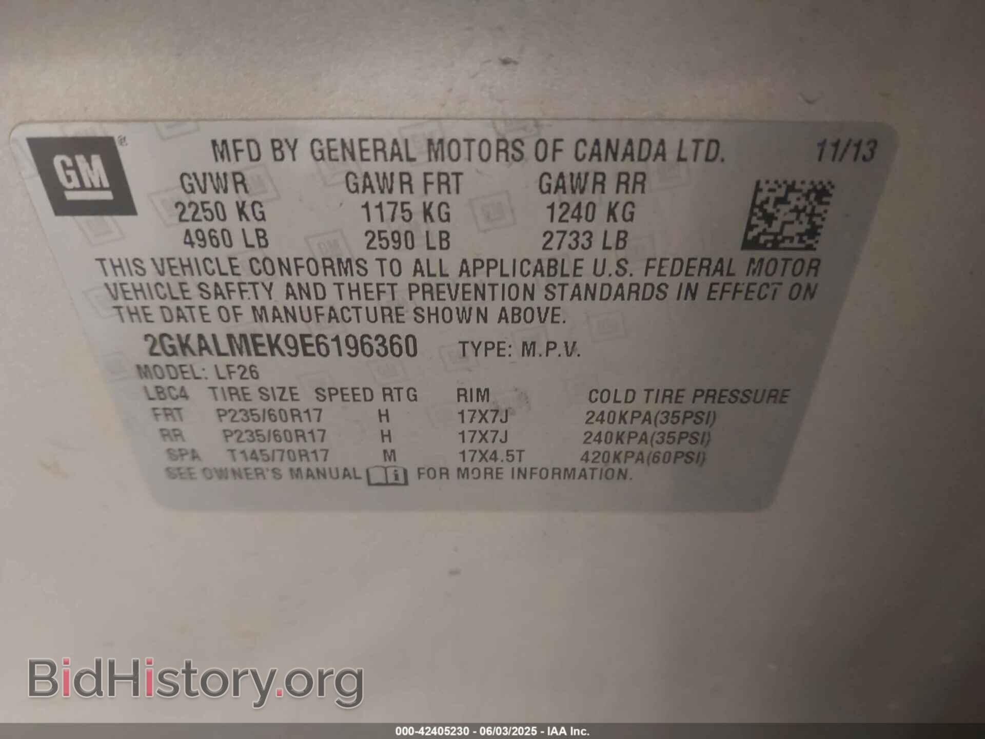 2014 GMC TERRAIN - VIN: 2GKALMEK9E6196360 - Фото 9
