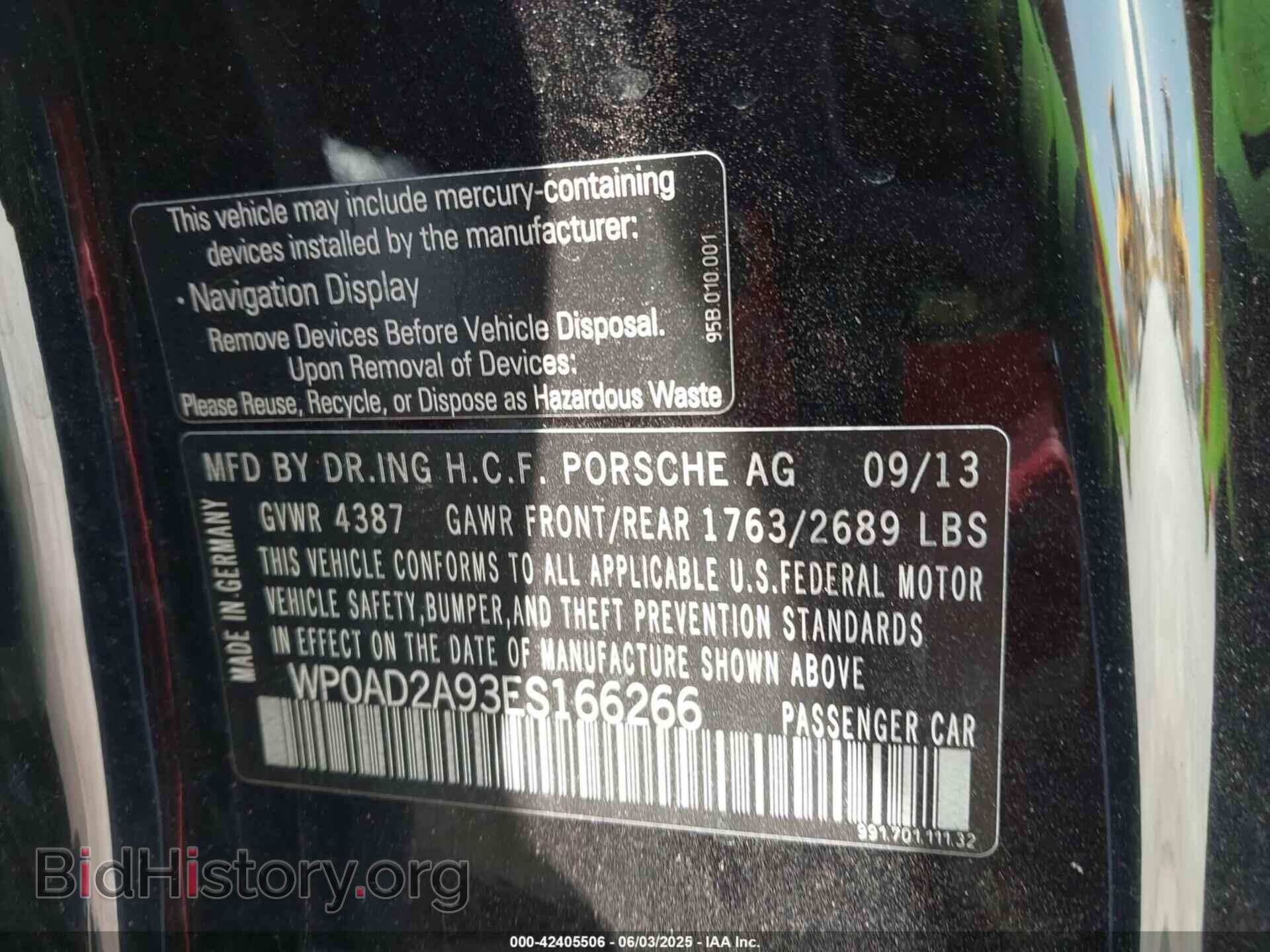 2014 PORSCHE 911 - VIN: WP0AD2A93ES166266 - Фото 9