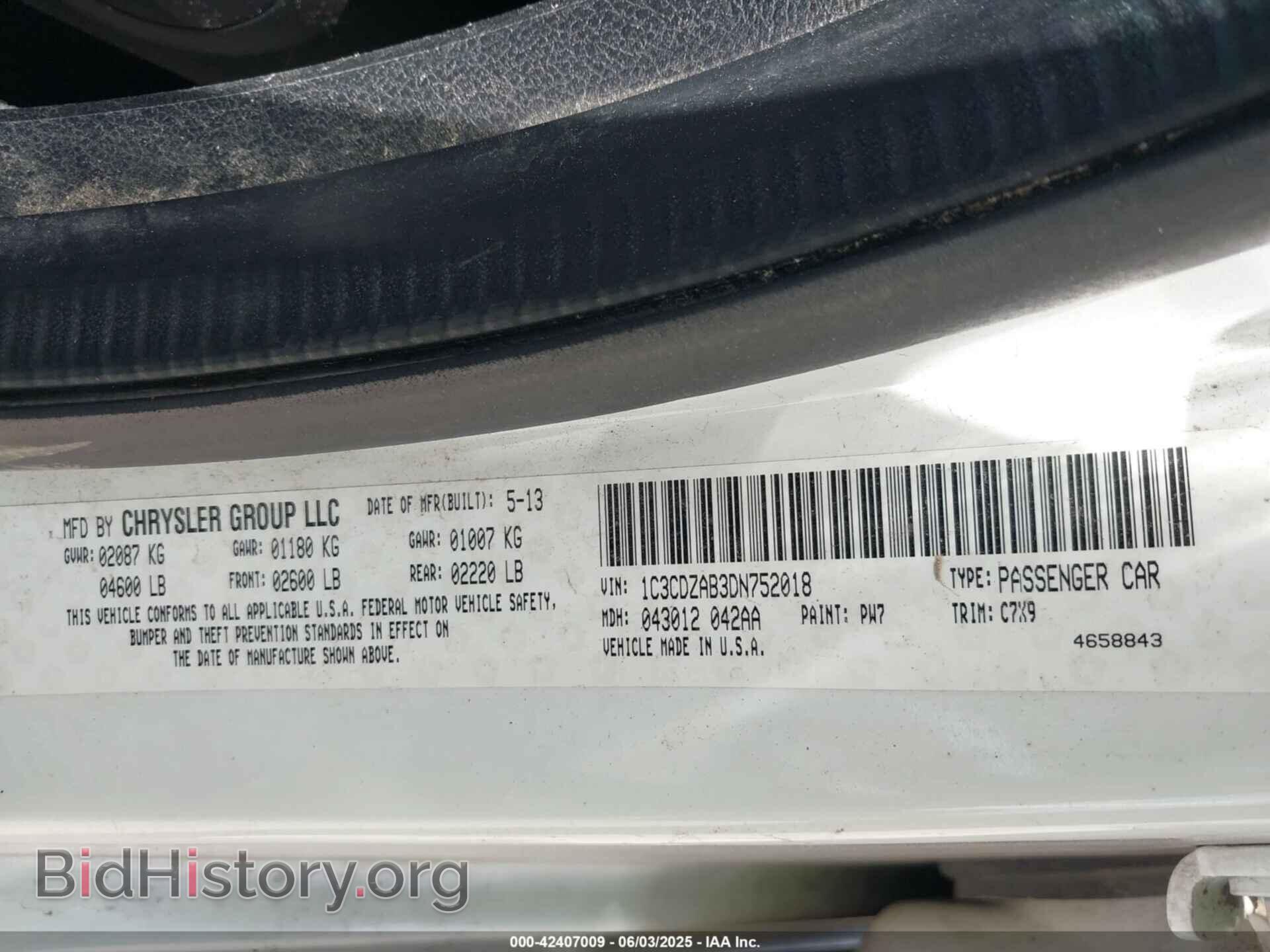 2013 DODGE AVENGER - VIN: 1C3CDZAB3DN752018 - Photo 9