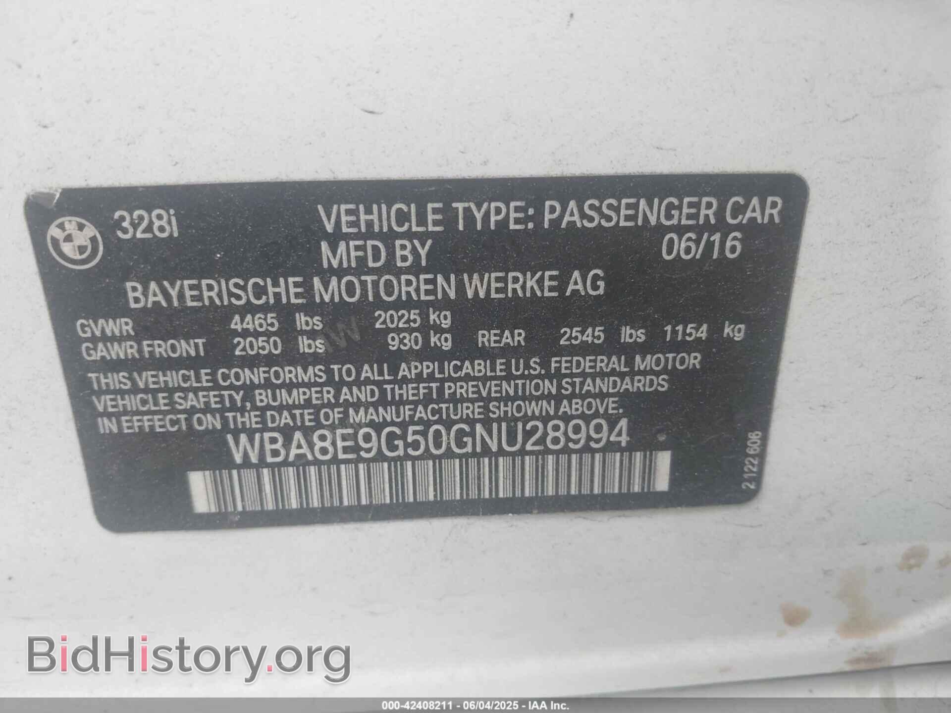 2016 BMW 328I - VIN: WBA8E9G50GNU28994 - Фото 9