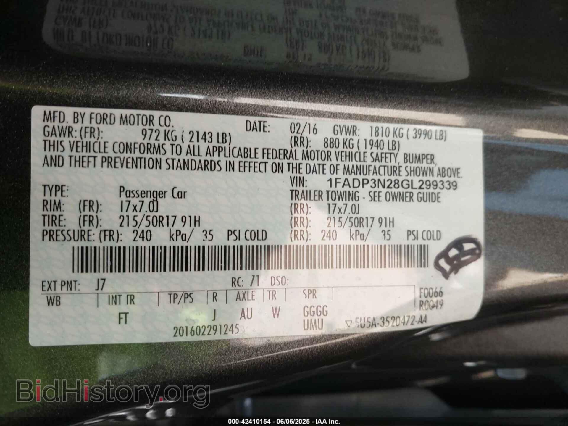 2016 FORD FOCUS - VIN: 1FADP3N28GL299339 - Фото 9