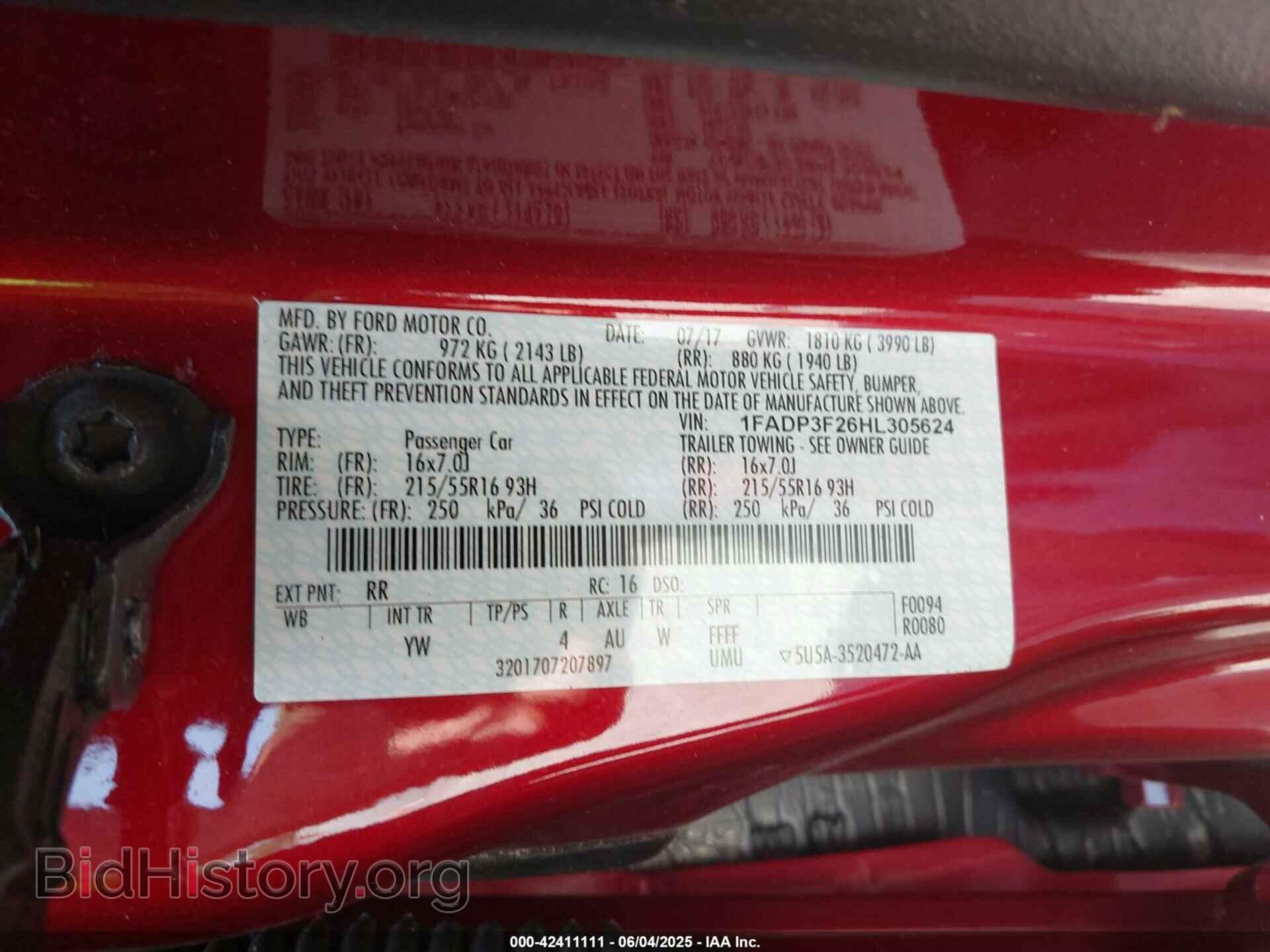 2017 FORD FOCUS - VIN: 1FADP3F26HL305624 - Фото 9