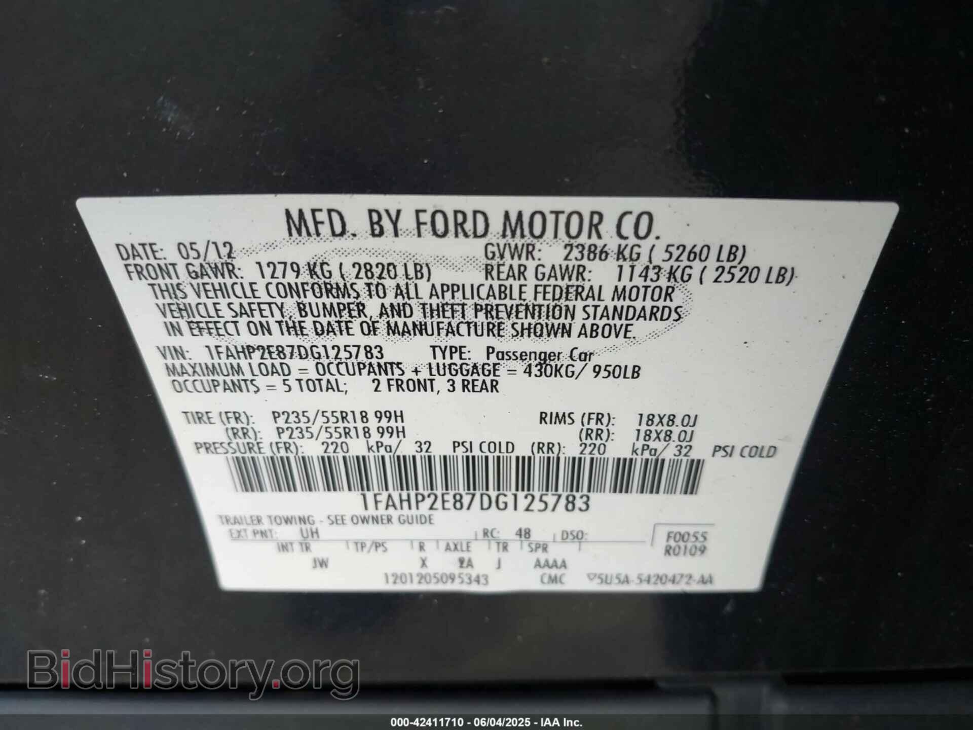 2013 FORD TAURUS - VIN: 1FAHP2E87DG125783 - Фото 9