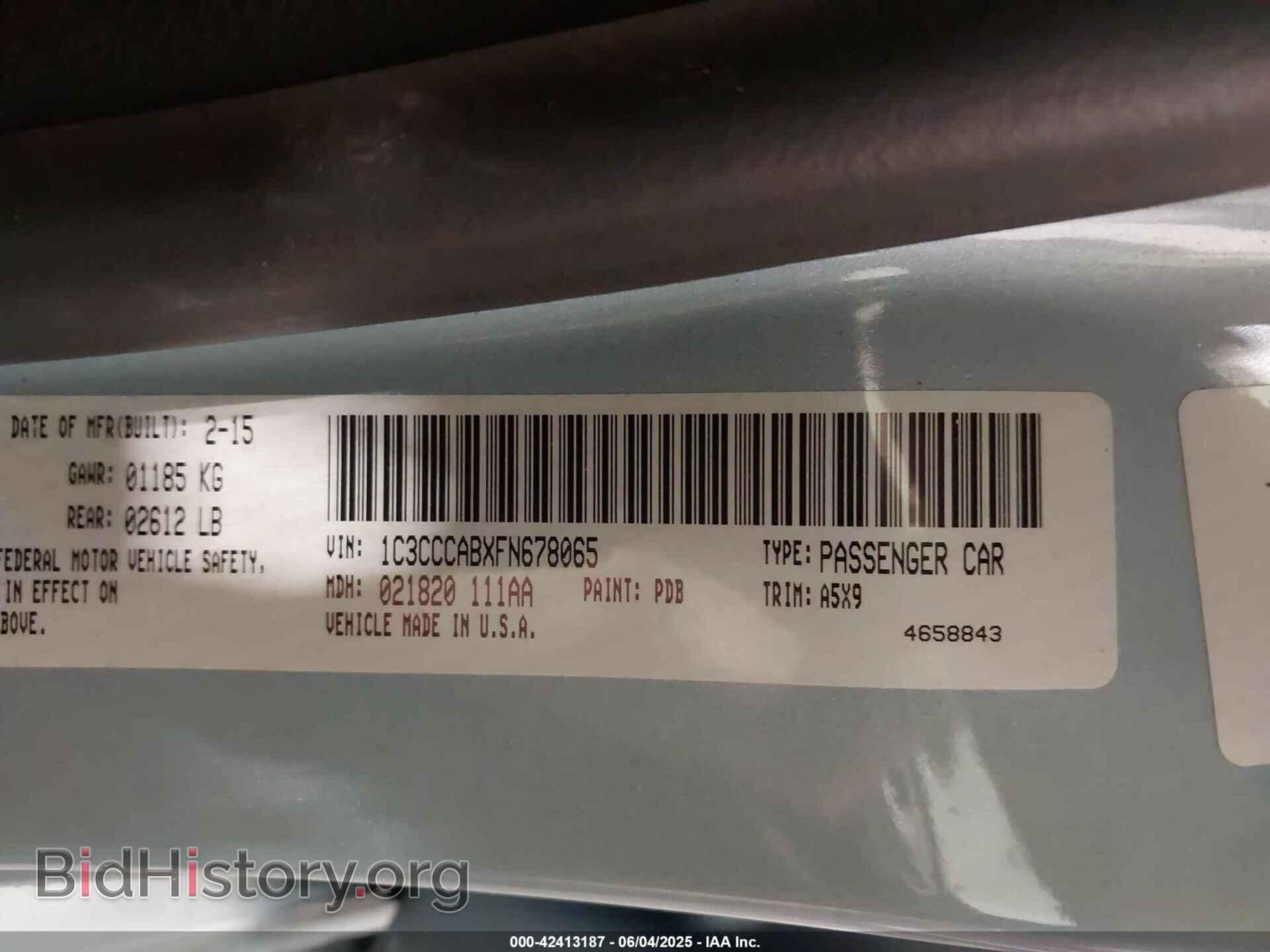 2015 CHRYSLER 200 - VIN: 1C3CCCABXFN678065 - Фото 9