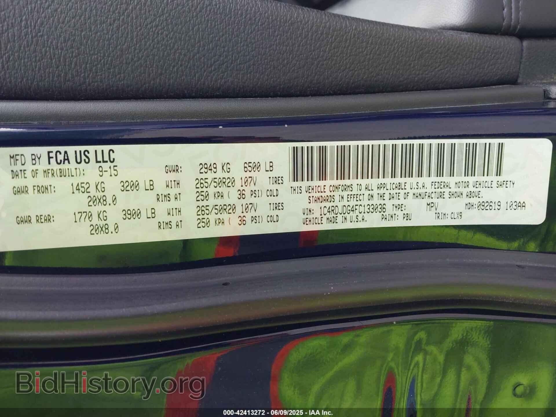2015 DODGE DURANGO - VIN: 1C4RDJDG4FC133036 - Photo 9