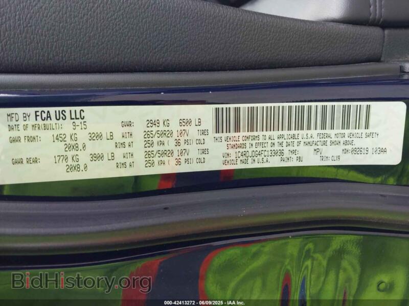 2015 Dodge DURANGO (VIN 1C4RDJDG4FC133036) — photo 9 of 22