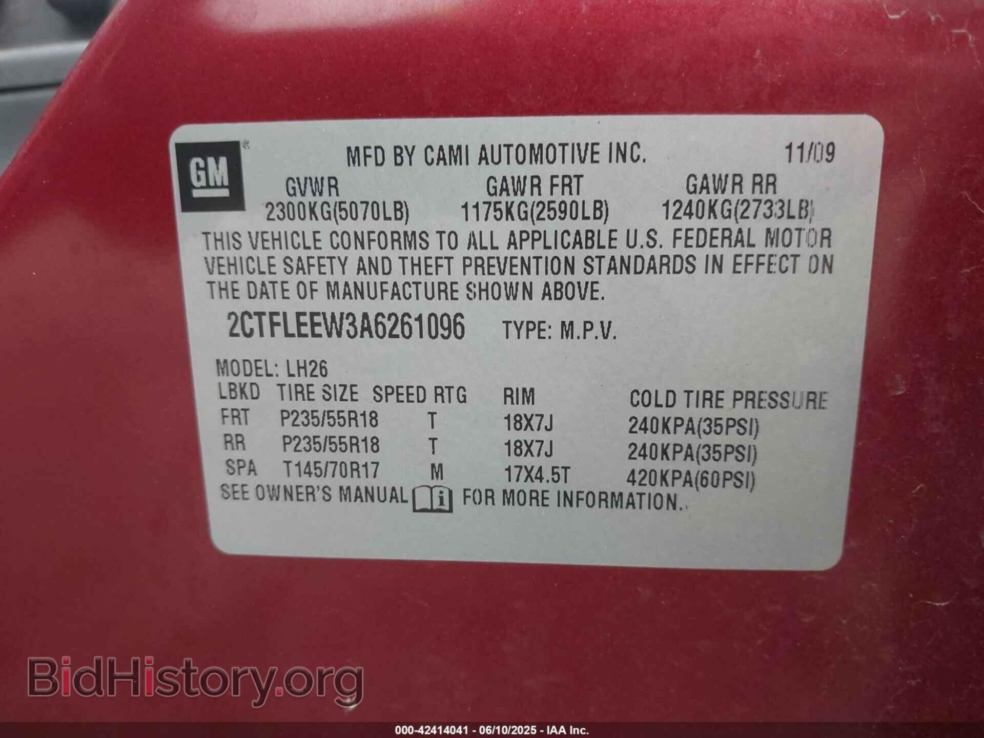 2010 GMC TERRAIN - VIN: 2CTFLEEW3A6261096 - Photo 9