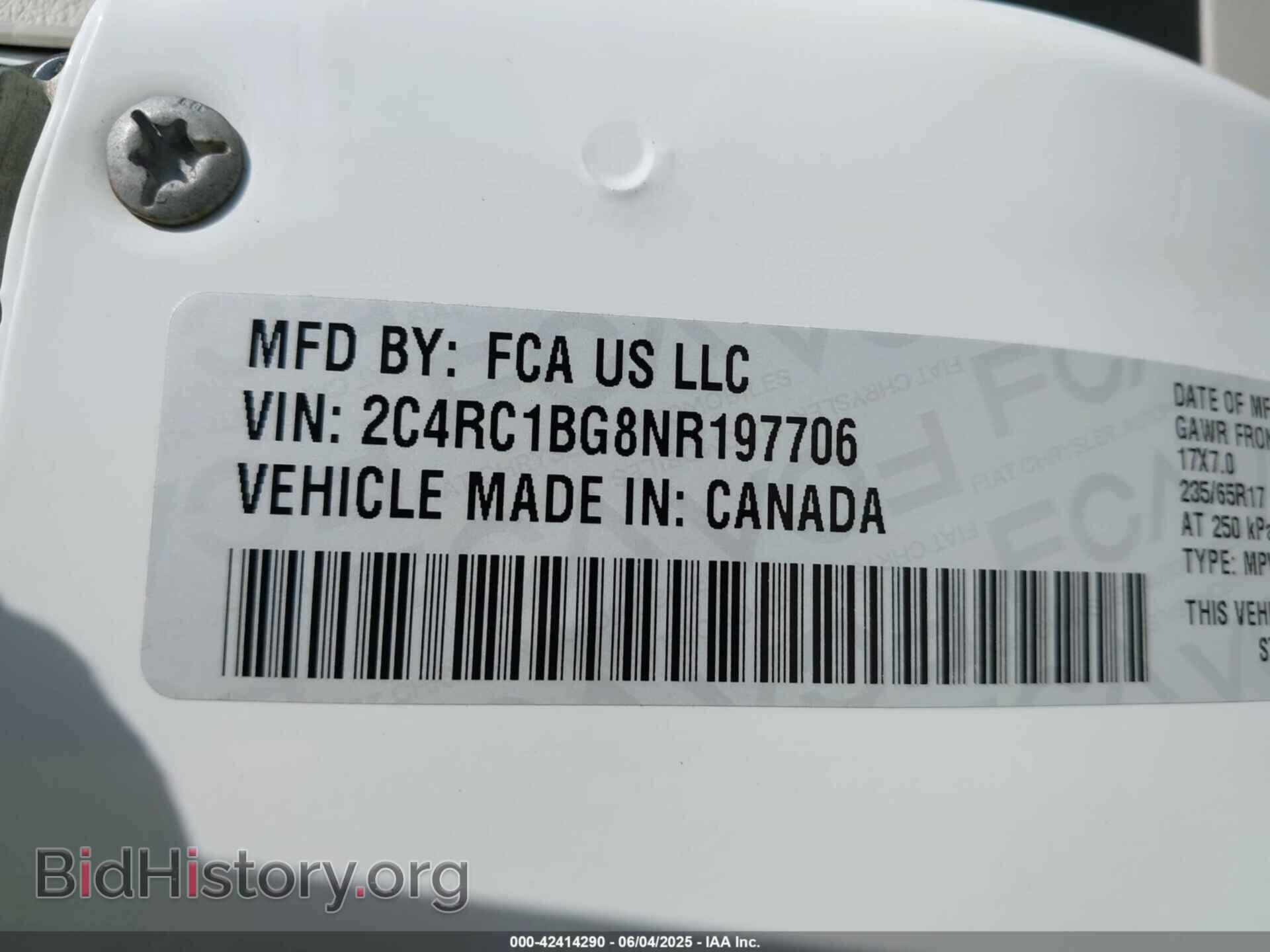 2022 CHRYSLER PACIFICA - VIN: 2C4RC1BG8NR197706 - Фото 9