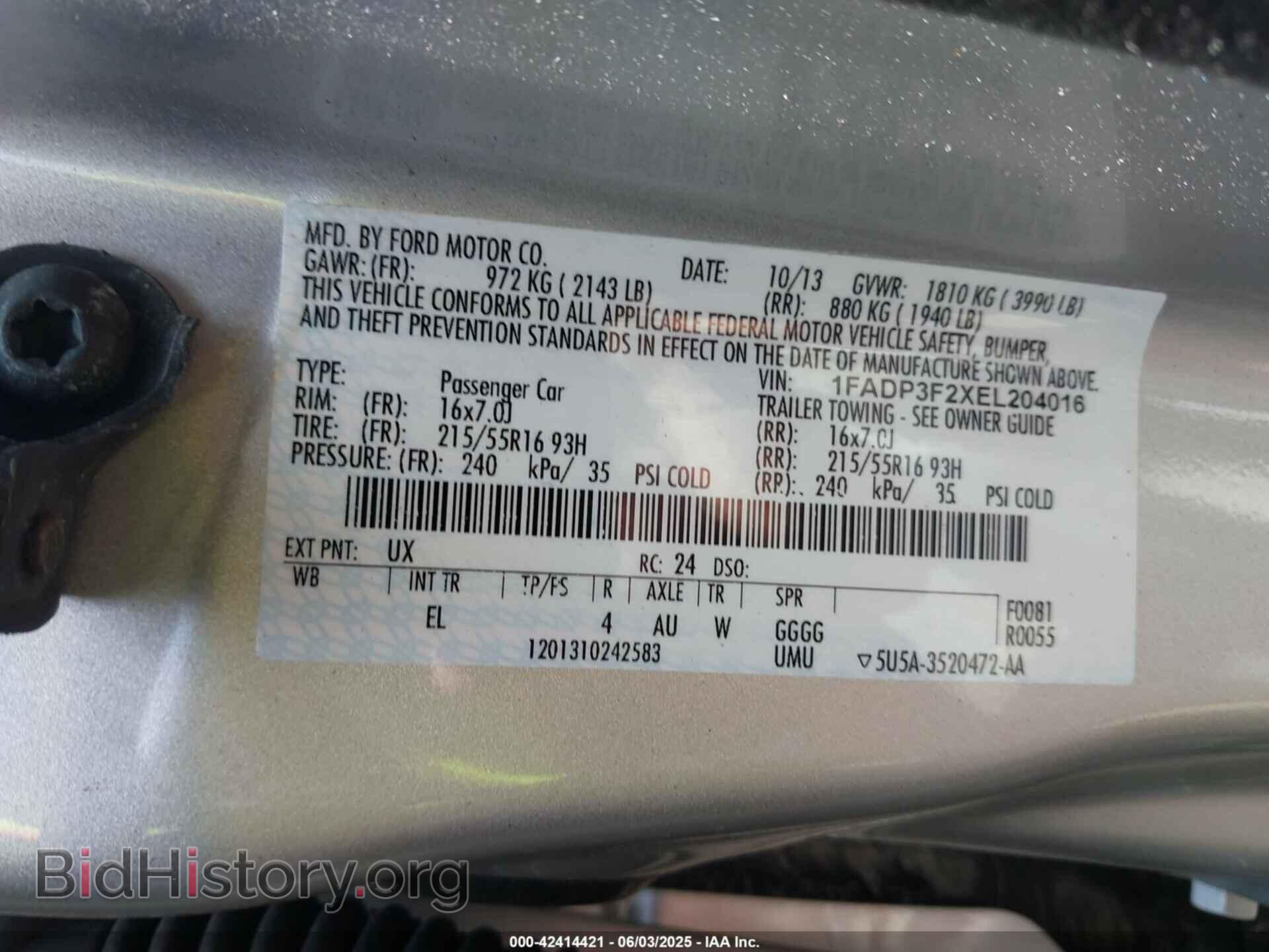 2014 FORD FOCUS - VIN: 1FADP3F2XEL204016 - Photo 9