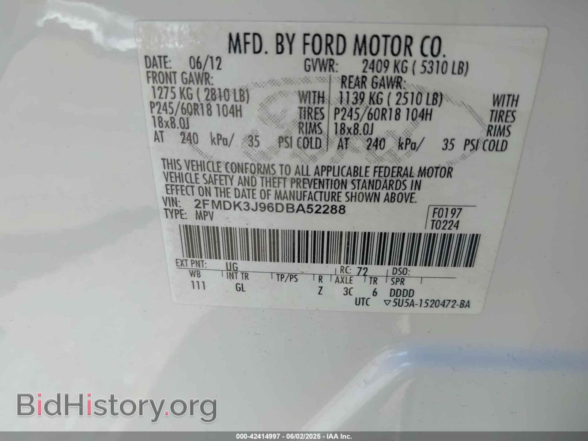 2013 FORD EDGE - VIN: 2FMDK3J96DBA52288 - Photo 9