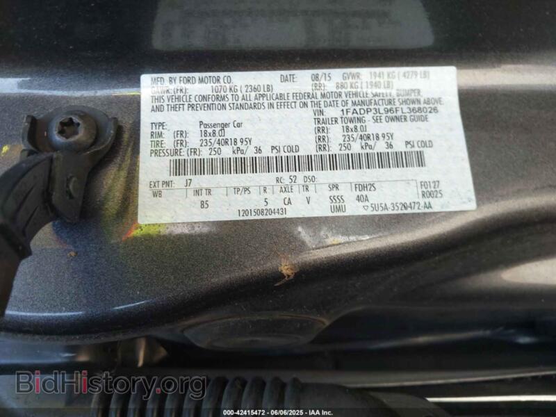 2015 Ford FOCUS ST (VIN 1FADP3L96FL368026) — photo 9 of 16