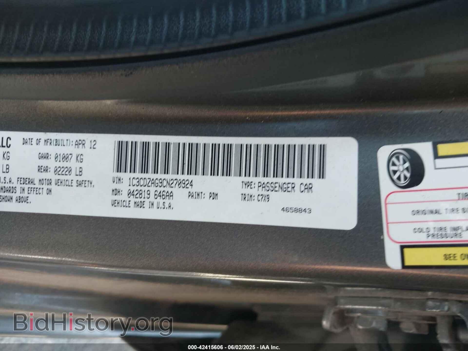 2012 DODGE AVENGER - VIN: 1C3CDZAG9CN270924 - Photo 9