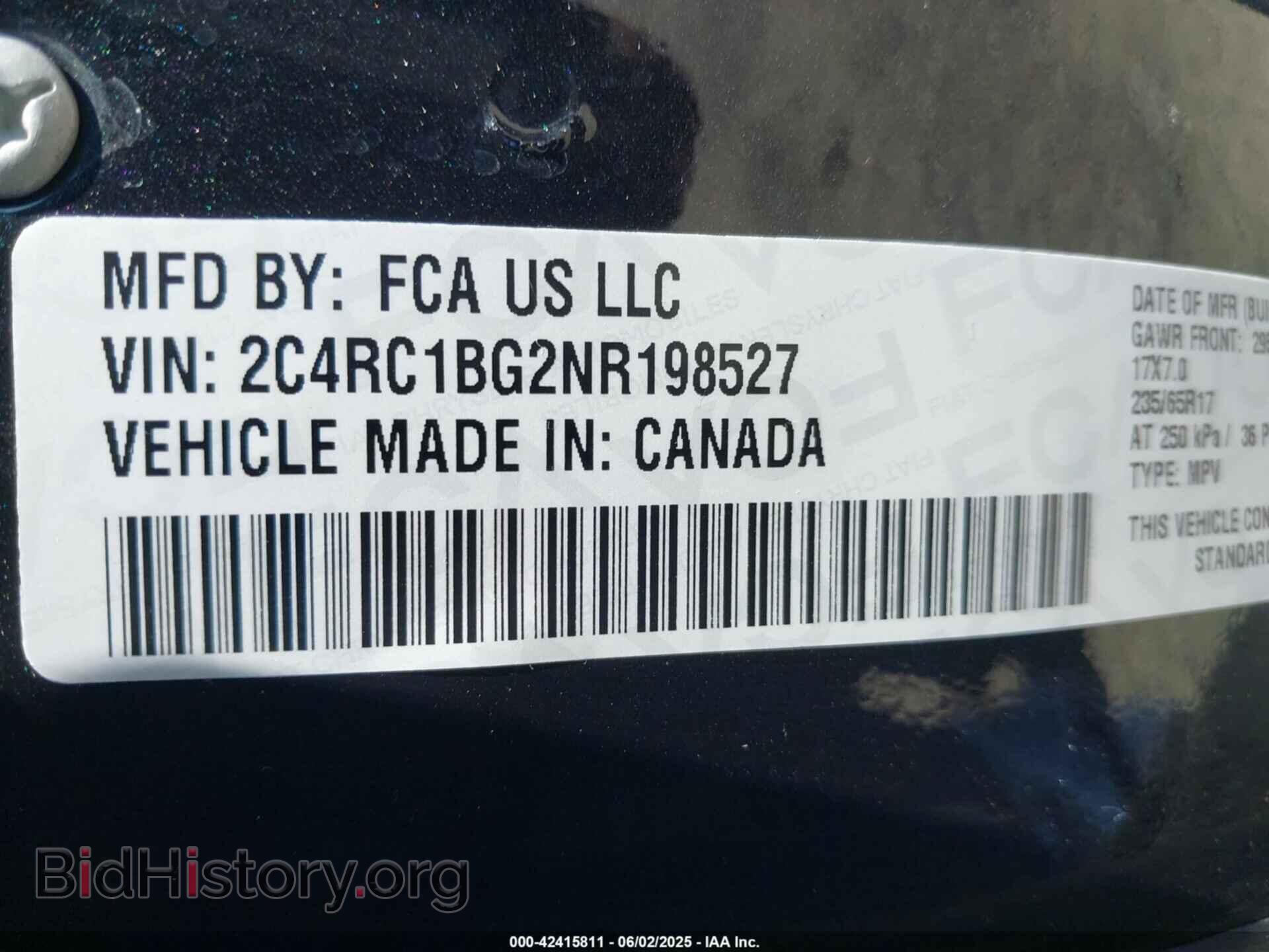 2022 CHRYSLER PACIFICA - VIN: 2C4RC1BG2NR198527 - Фото 9
