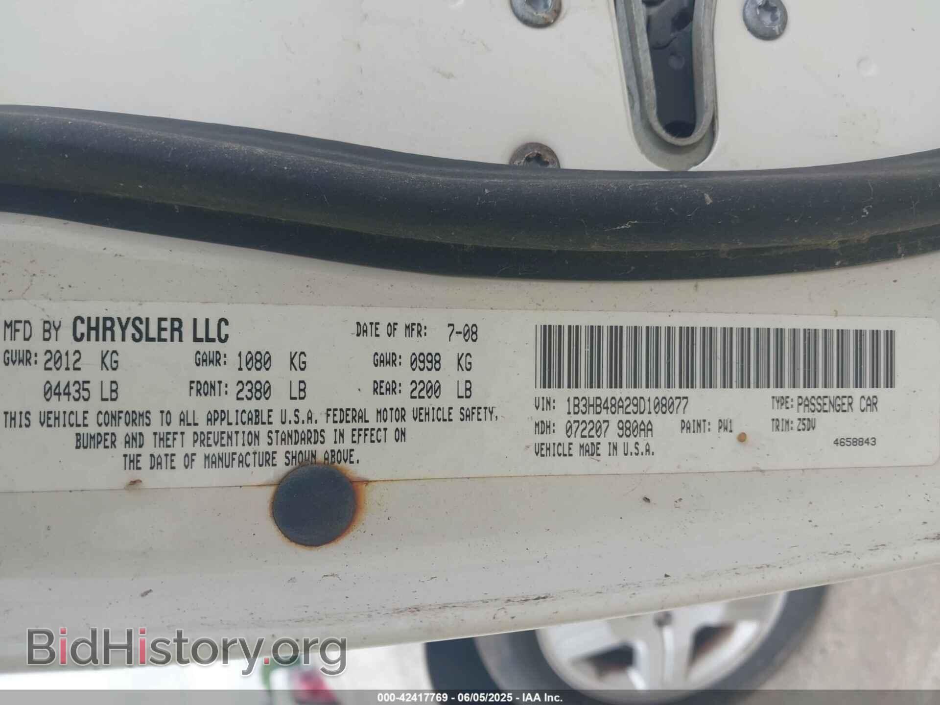 2009 DODGE CALIBER - VIN: 1B3HB48A29D108077 - Фото 9
