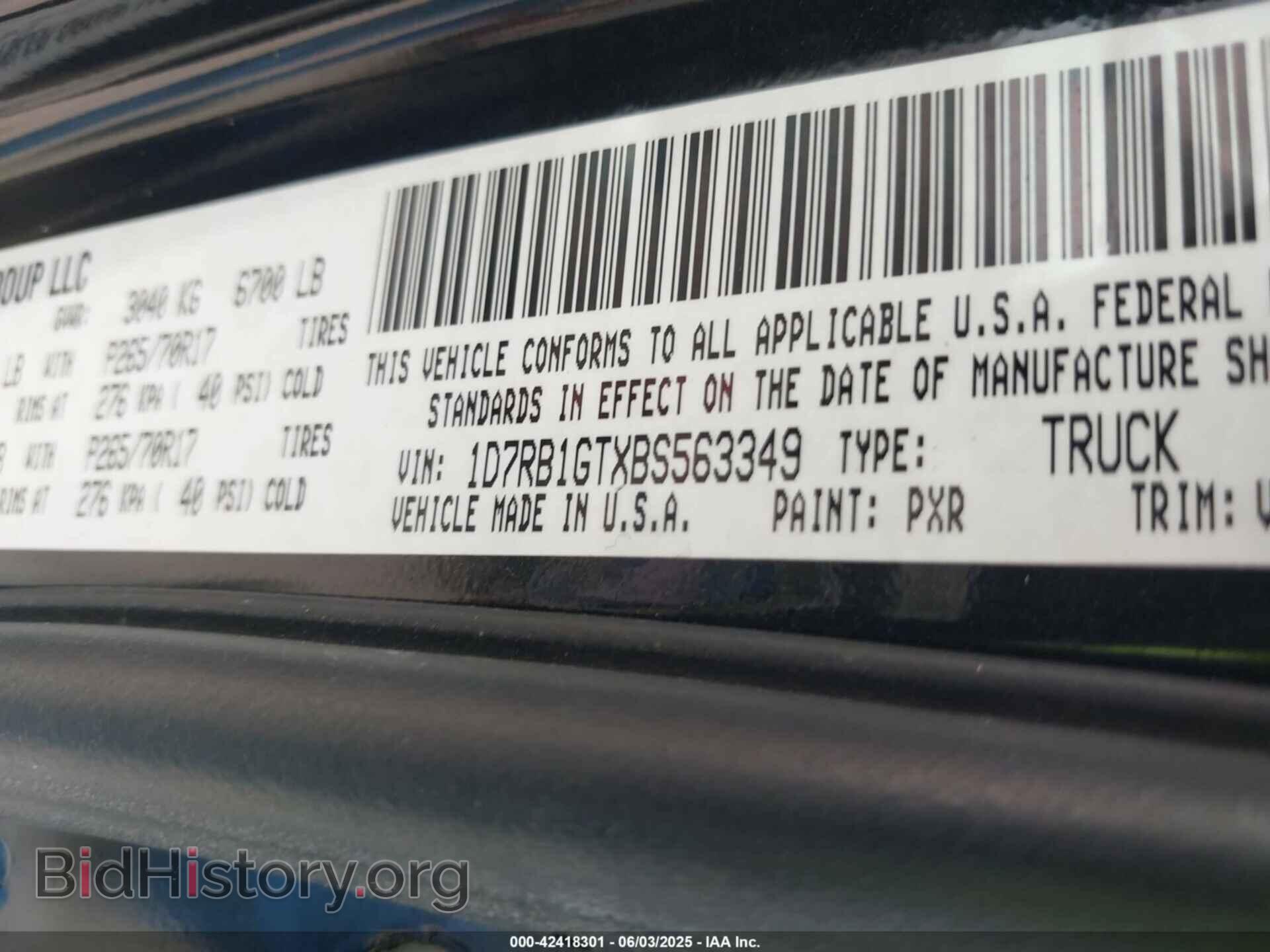 2011 RAM RAM 1500 - VIN: 1D7RB1GTXBS563349 - Фото 9