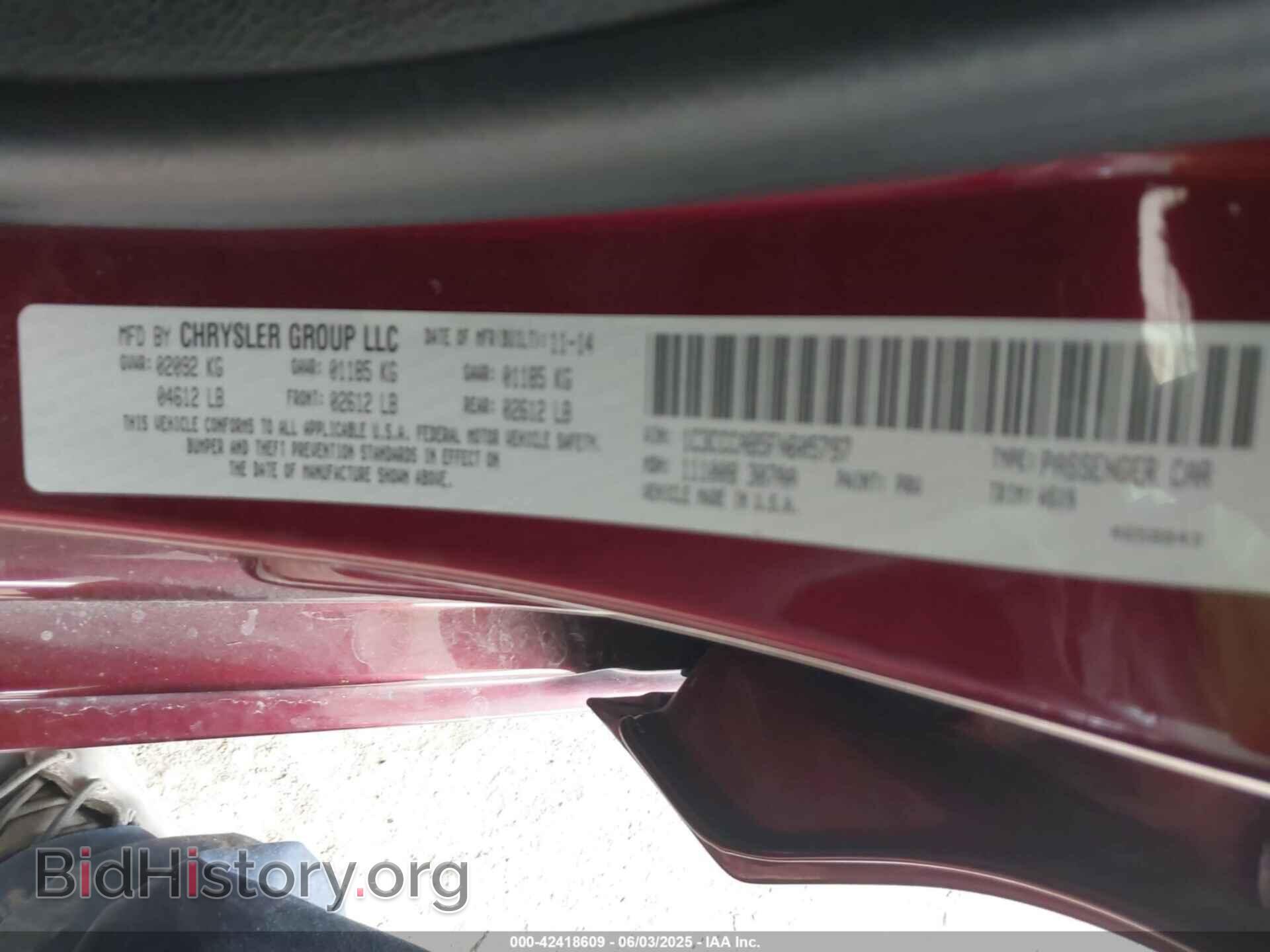 2015 CHRYSLER 200 - VIN: 1C3CCCAB5FN605797 - Фото 9