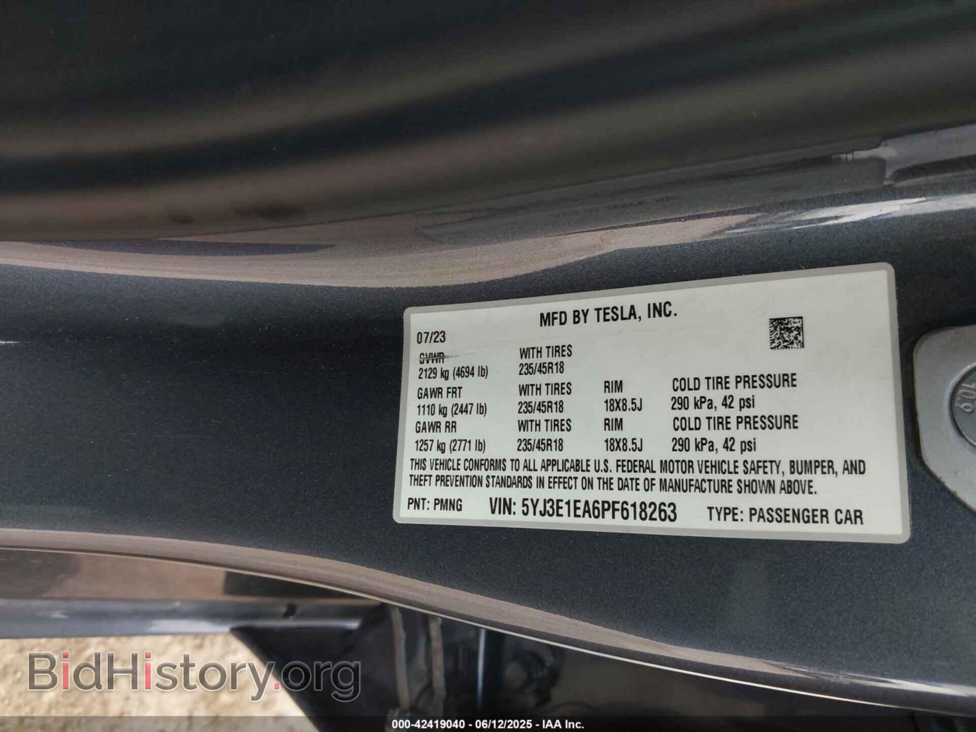 2023 TESLA MODEL 3 - VIN: 5YJ3E1EA6PF618263 - Фото 9