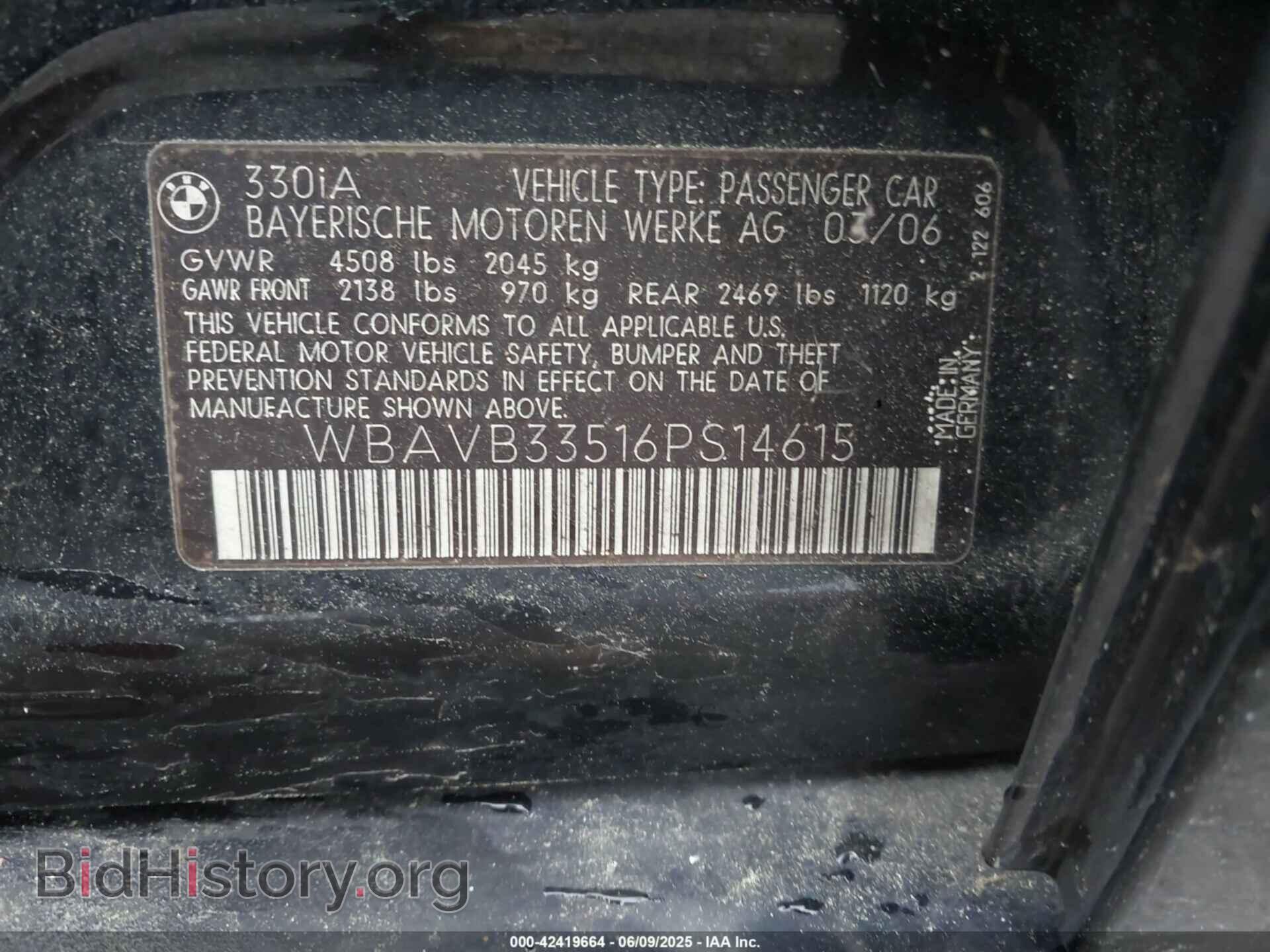 2006 BMW 330I - VIN: WBAVB33516PS14615 - Фото 9
