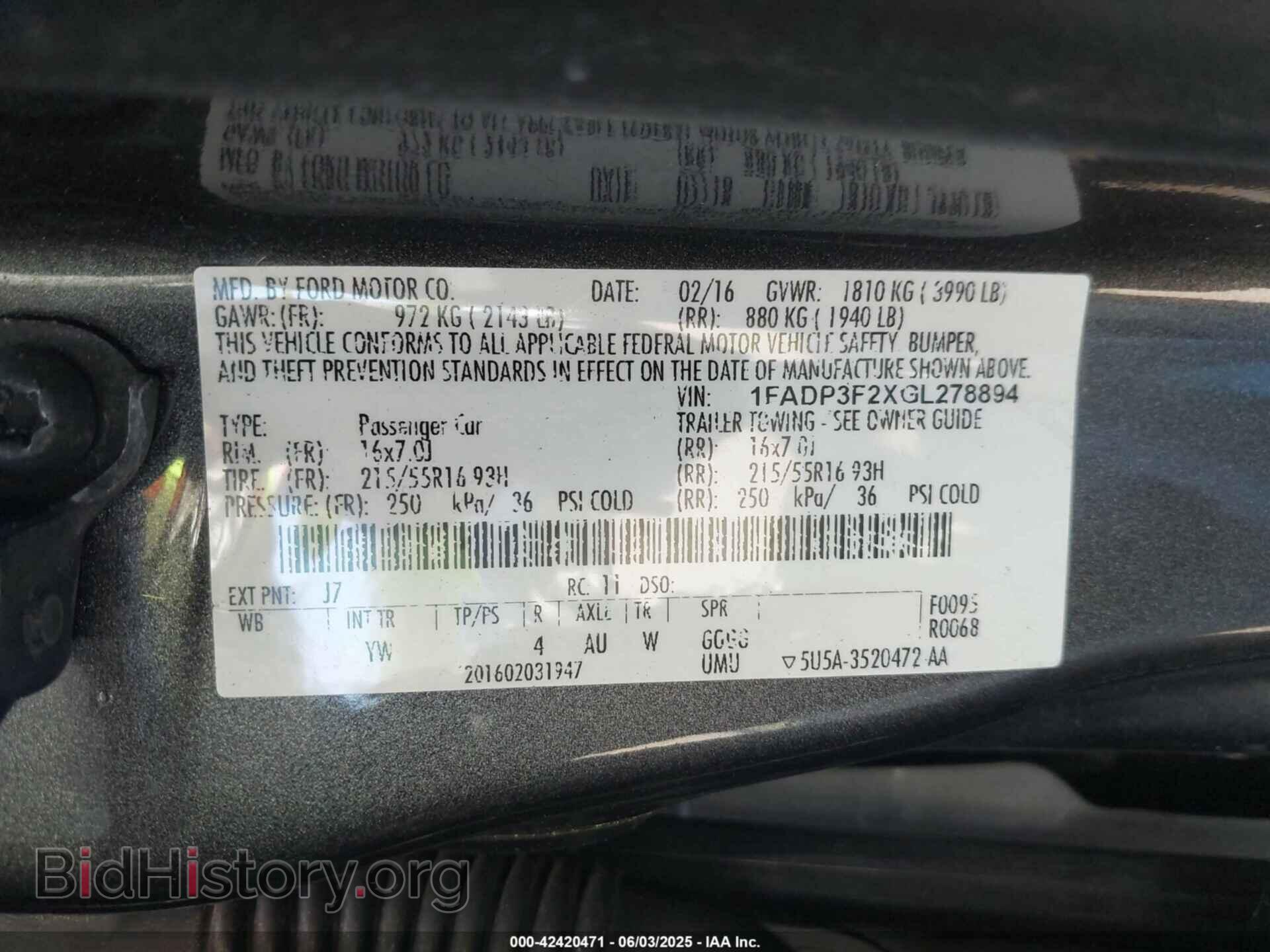 2016 FORD FOCUS - VIN: 1FADP3F2XGL278894 - Фото 9