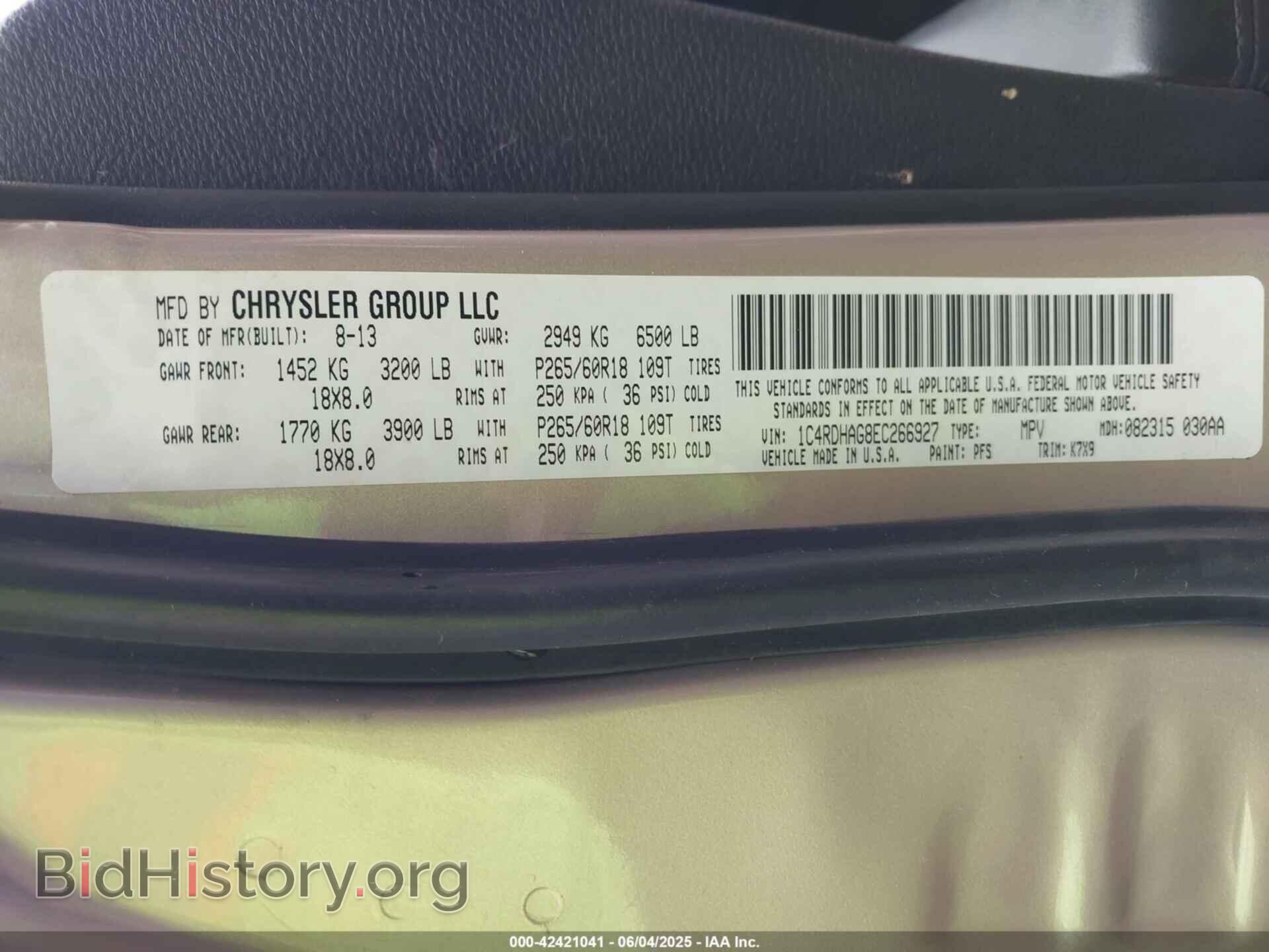 2014 DODGE DURANGO - VIN: 1C4RDHAG8EC266927 - Photo 9