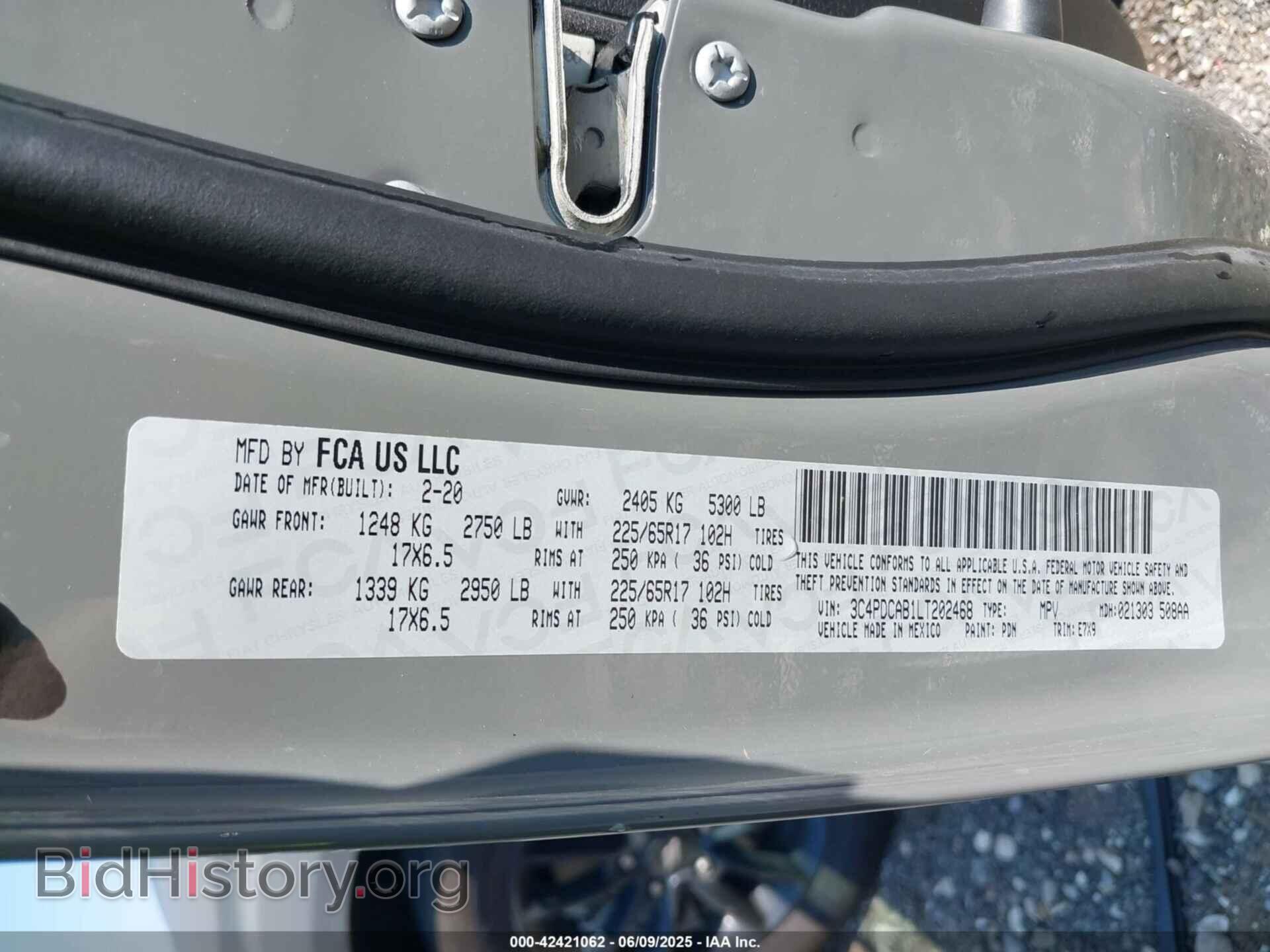 2020 DODGE JOURNEY - VIN: 3C4PDCAB1LT202468 - Фото 9