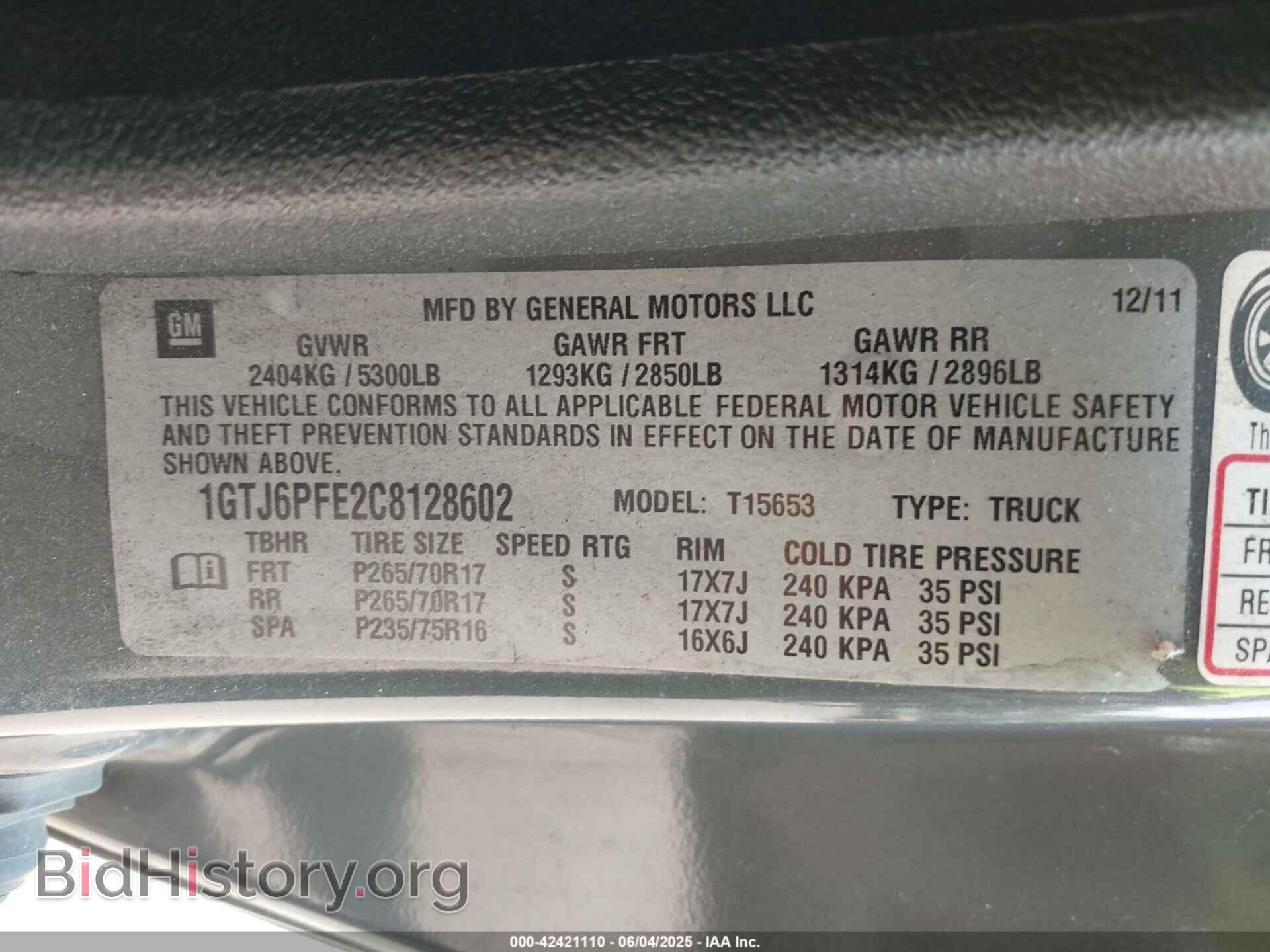 2012 GMC CANYON - VIN: 1GTJ6PFE2C8128602 - Фото 9