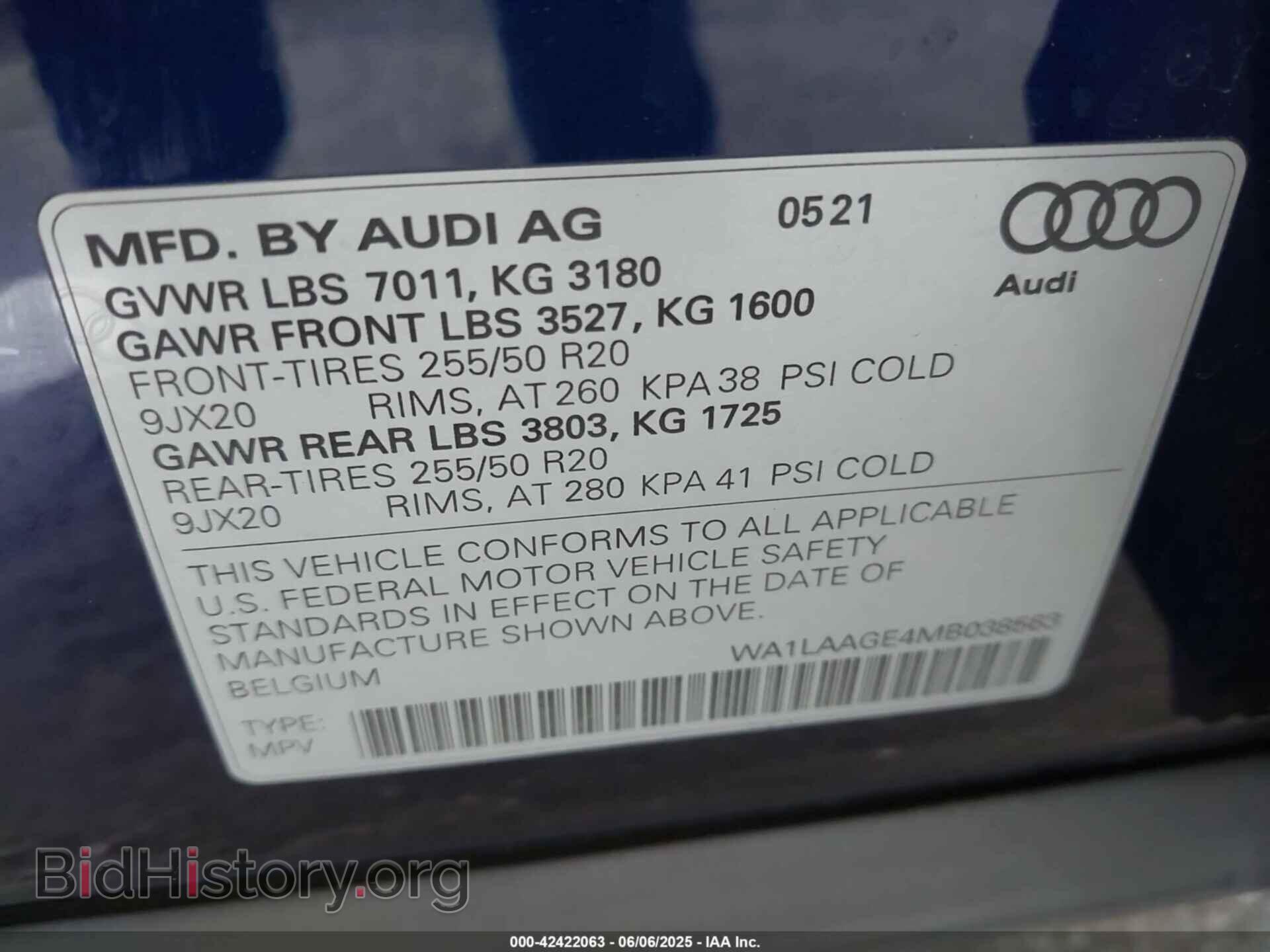 2021 AUDI E-TRON - VIN: WA1LAAGE4MB038563 - Фото 9