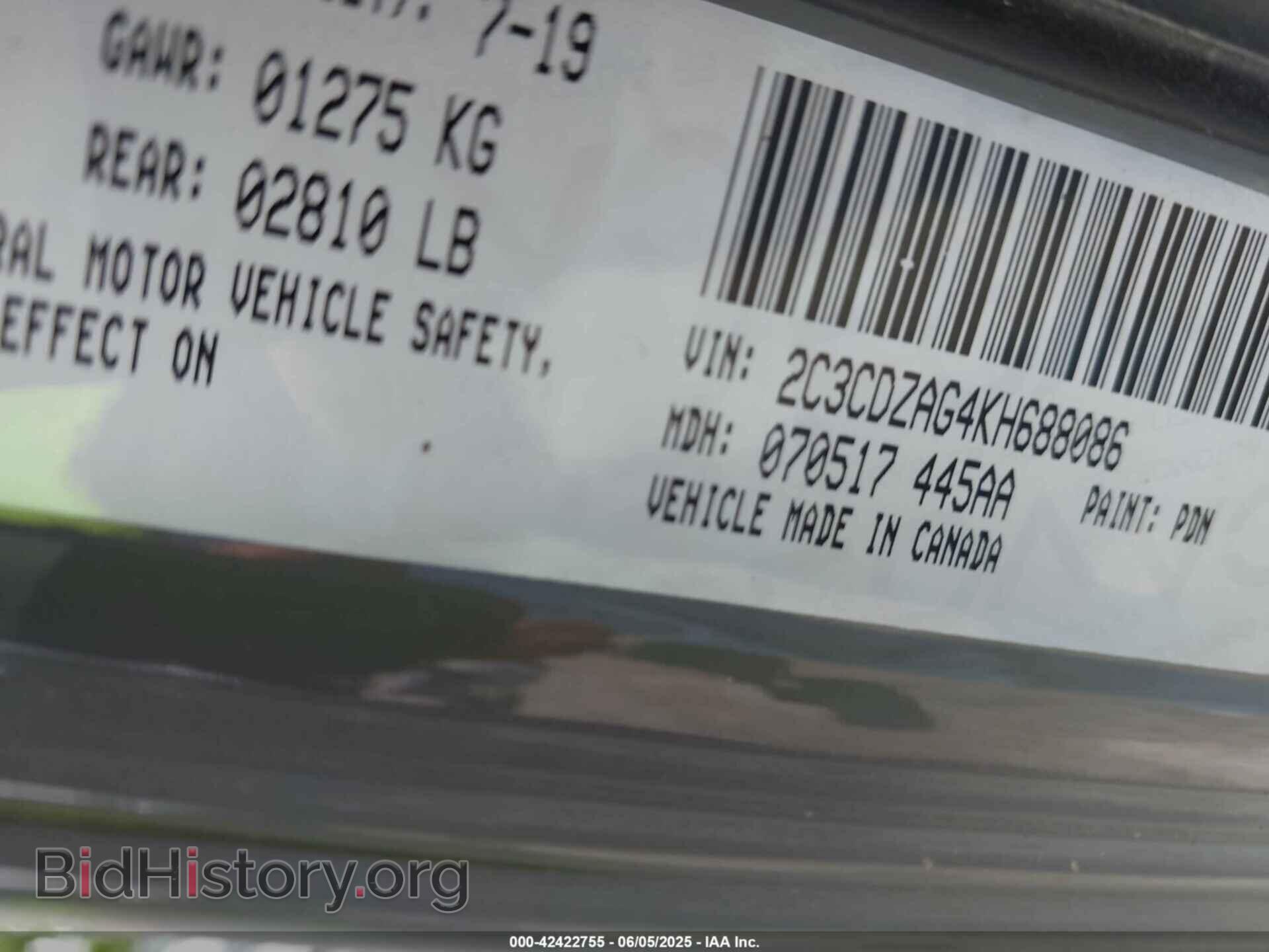 2019 DODGE CHALLENGER - VIN: 2C3CDZAG4KH688086 - Photo 9