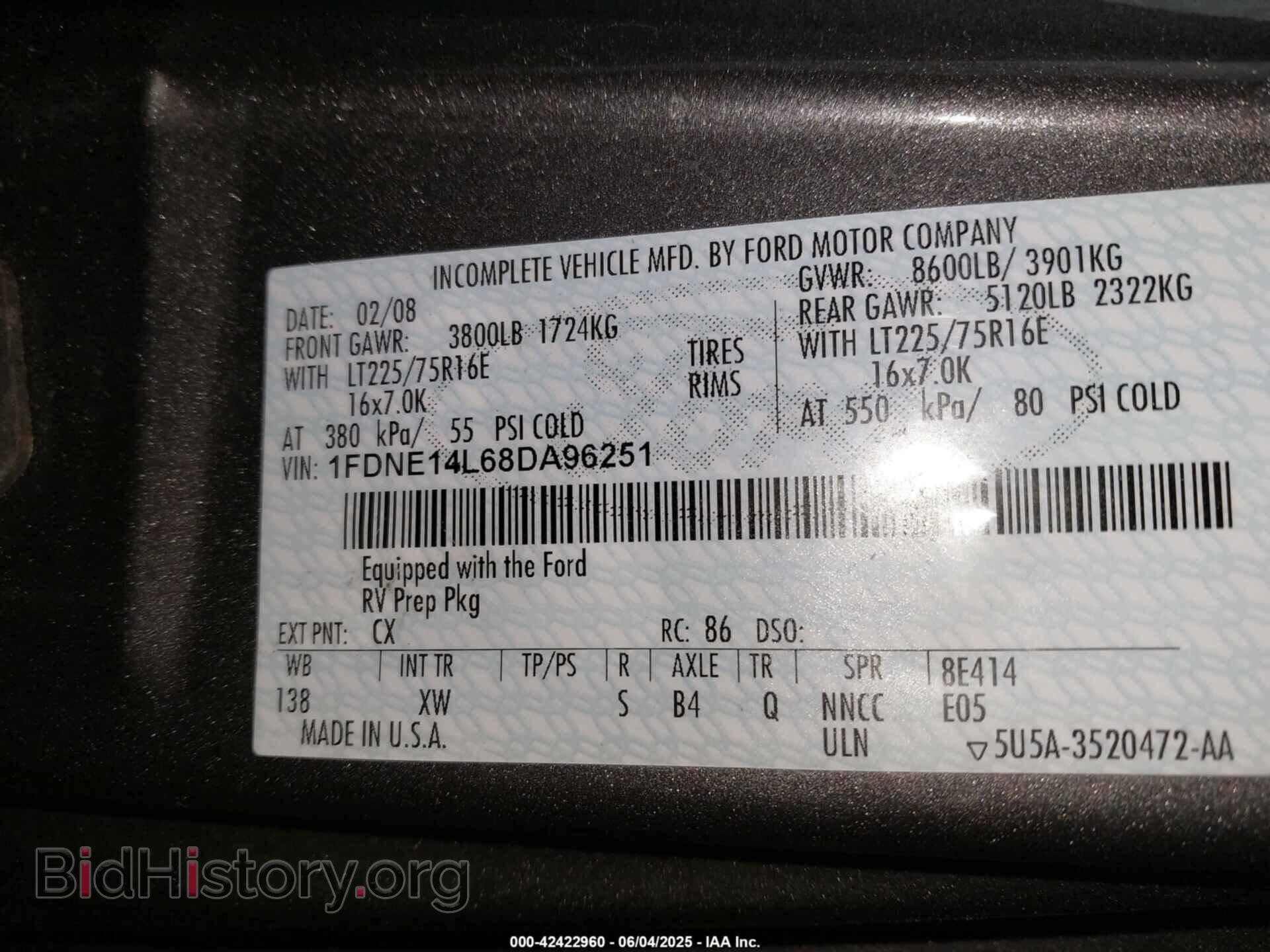 2008 FORD E-150 - VIN: 1FDNE14L68DA96251 - Фото 9