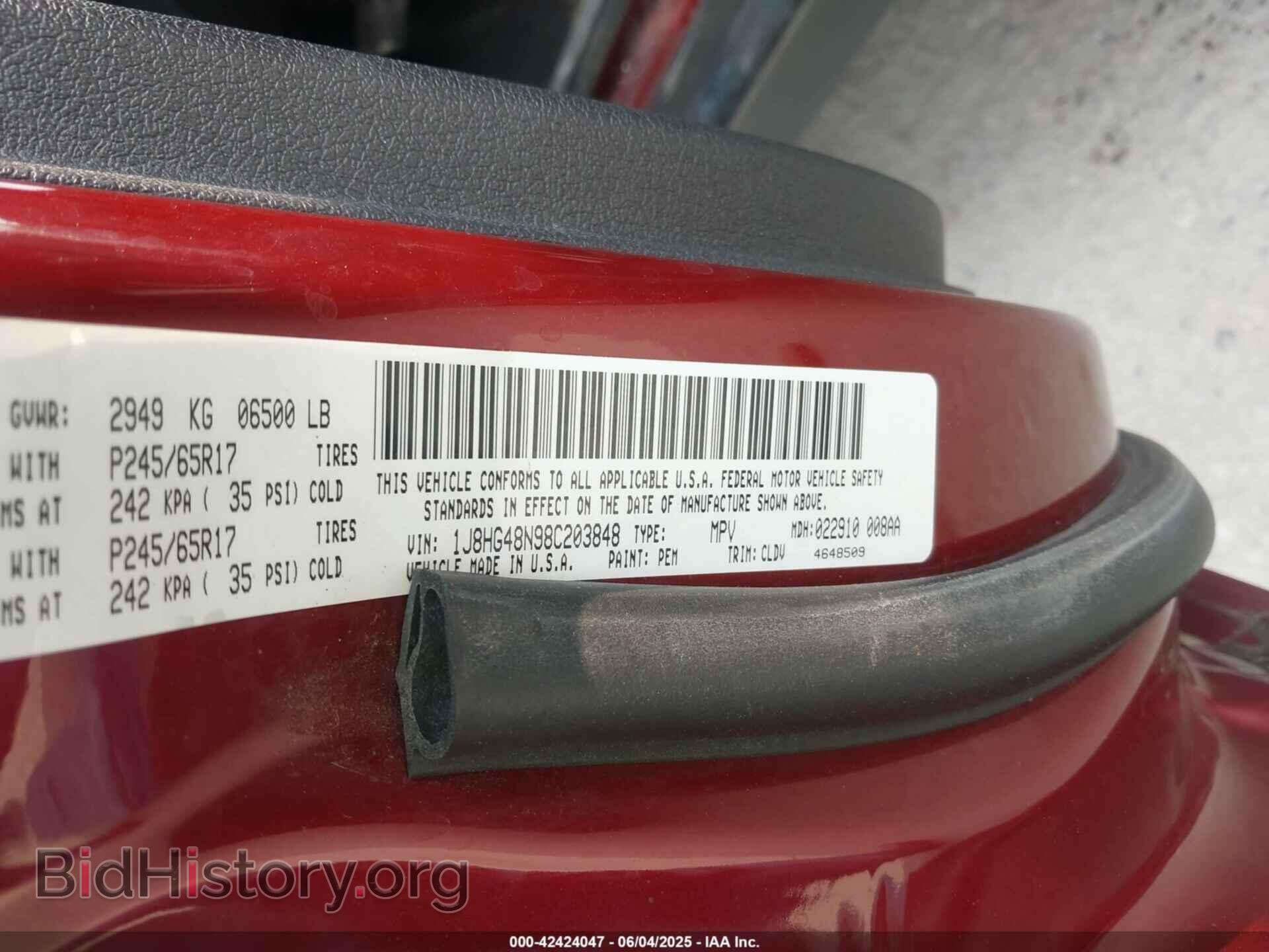 2008 JEEP COMMANDER - VIN: 1J8HG48N98C203848 - Фото 9