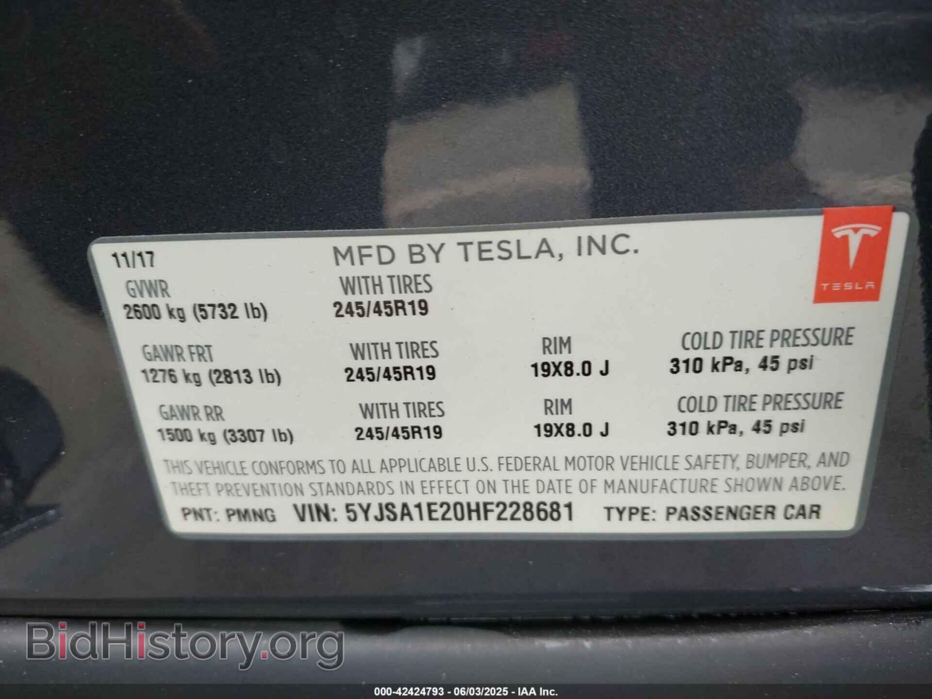 2017 TESLA MODEL S - VIN: 5YJSA1E20HF228681 - Photo 9