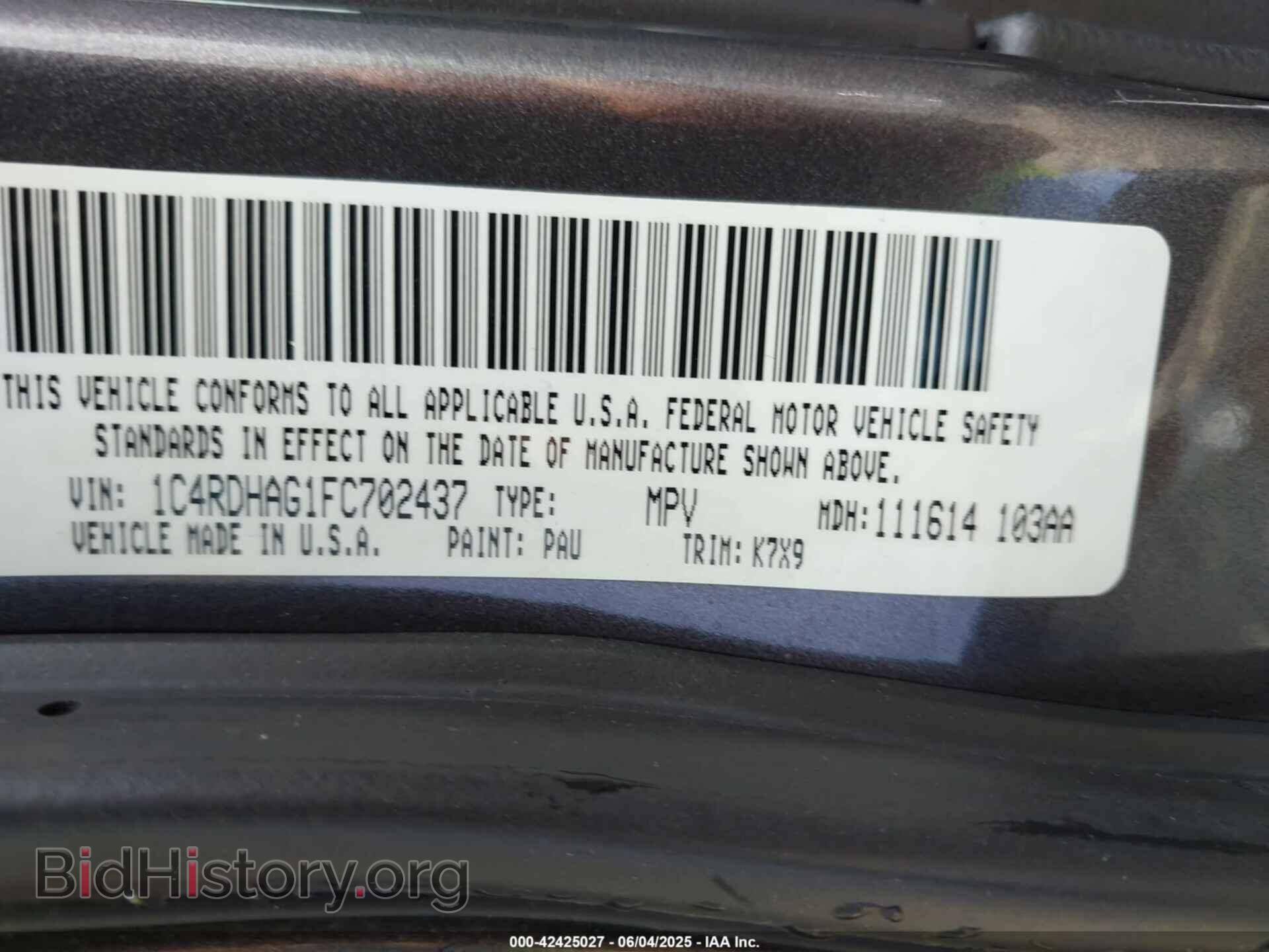 2015 DODGE DURANGO - VIN: 1C4RDHAG1FC702437 - Фото 9