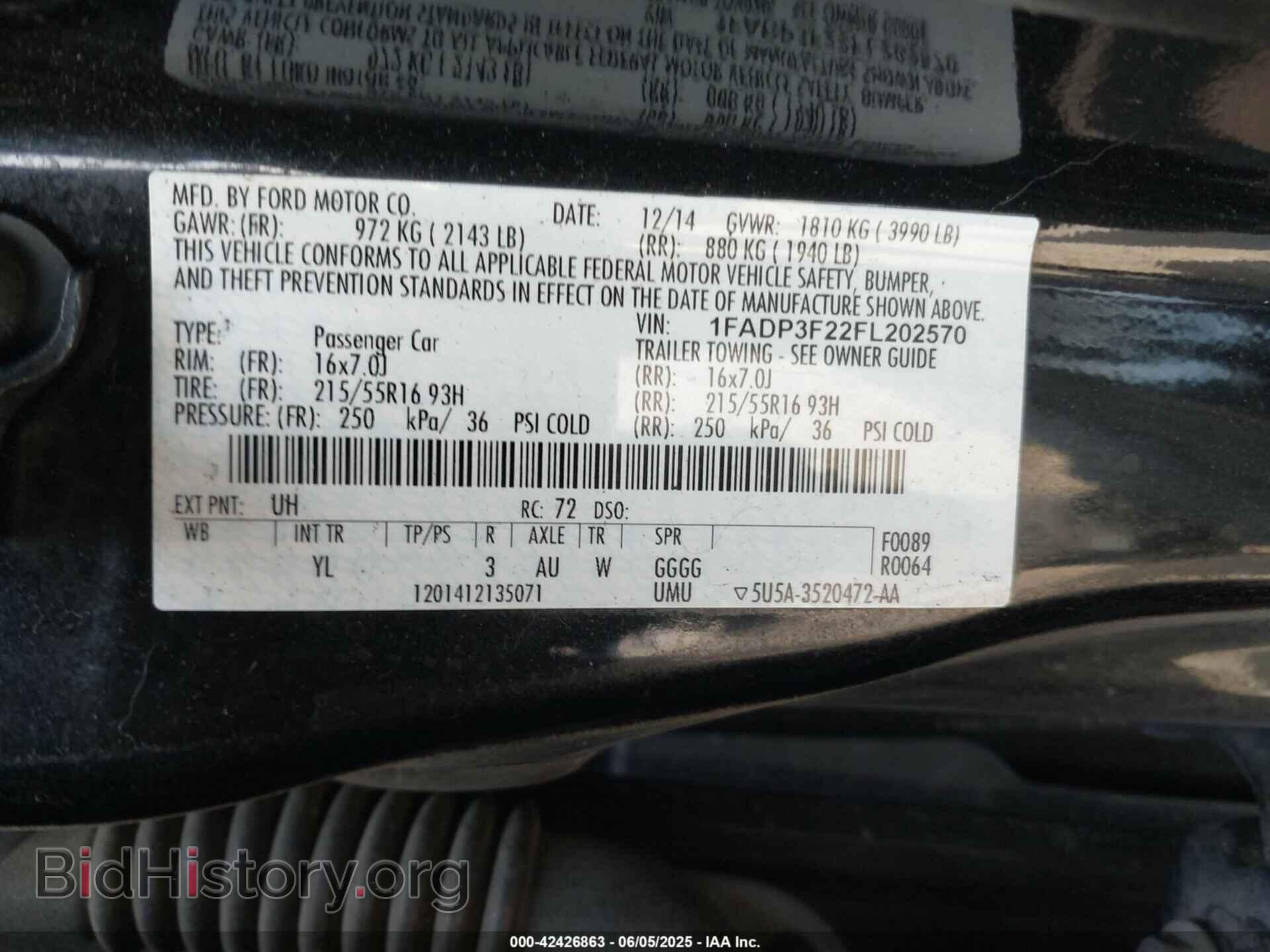 2015 FORD FOCUS - VIN: 1FADP3F22FL202570 - Фото 9