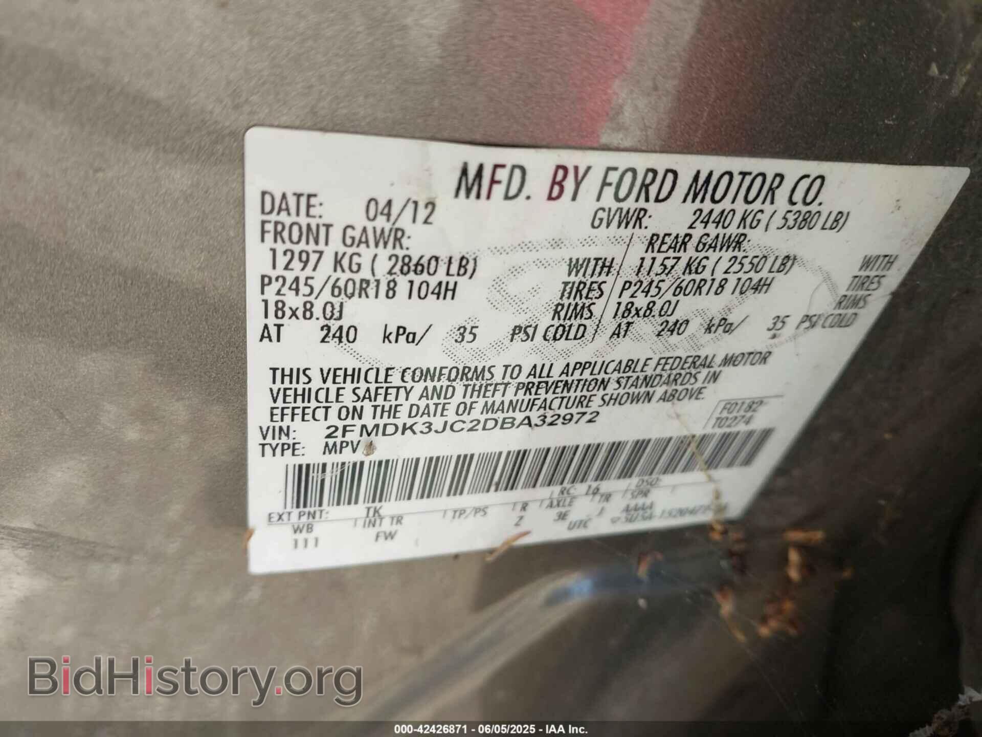 2013 FORD EDGE - VIN: 2FMDK3JC2DBA32972 - Photo 9