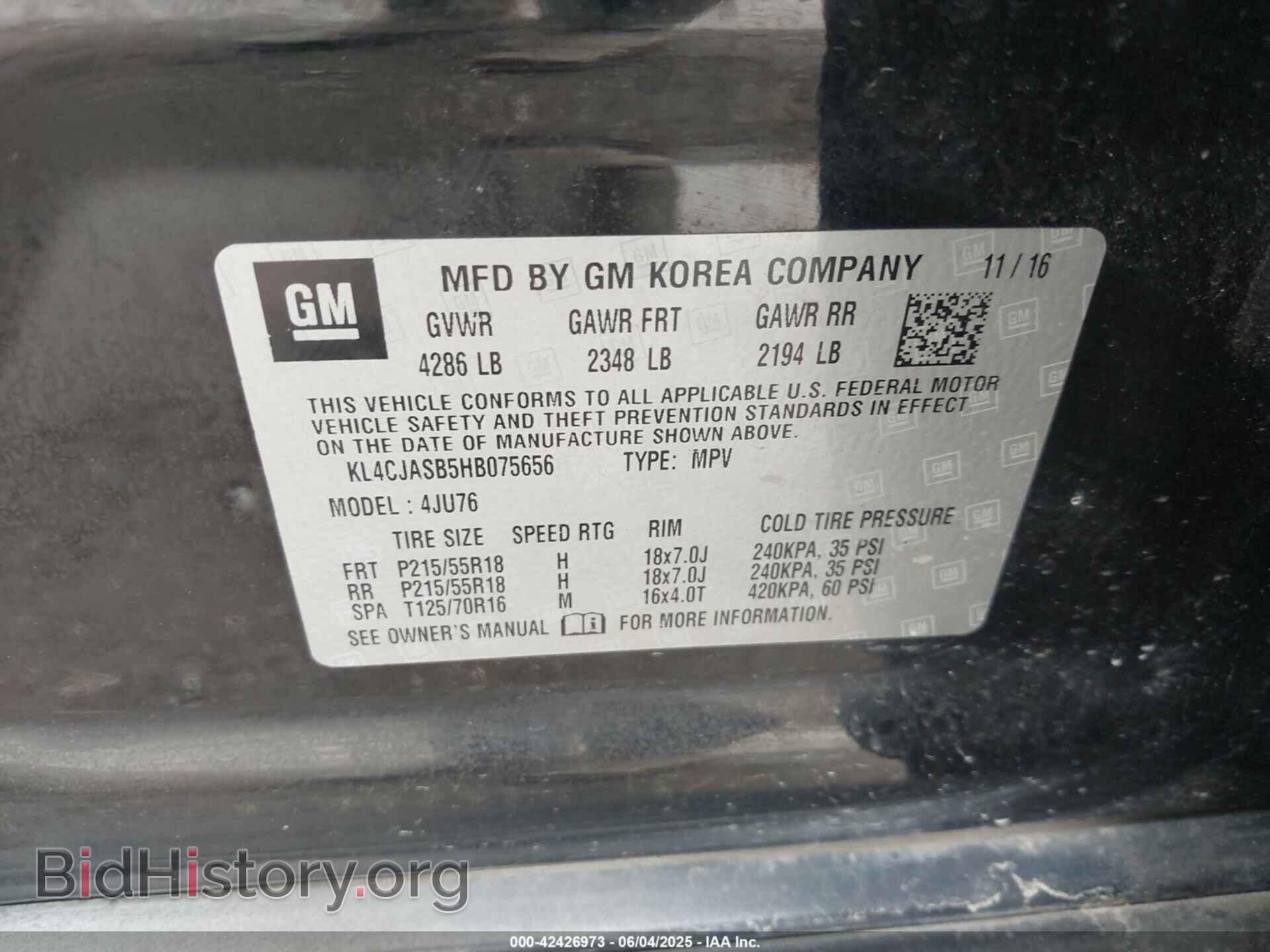 2017 BUICK ENCORE - VIN: KL4CJASB5HB075656 - Photo 9