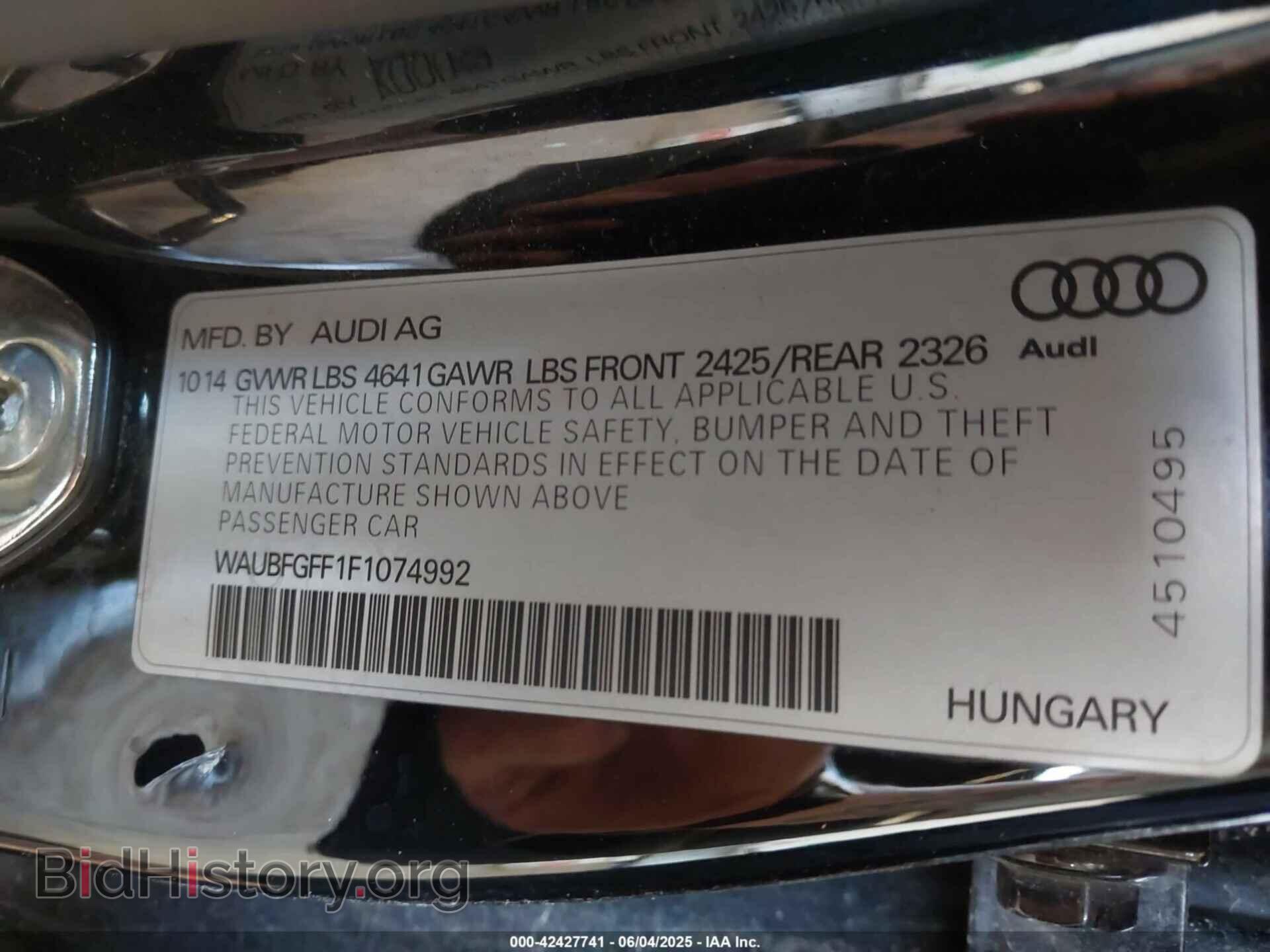 2015 AUDI S3 - VIN: WAUBFGFF1F1074992 - Фото 9