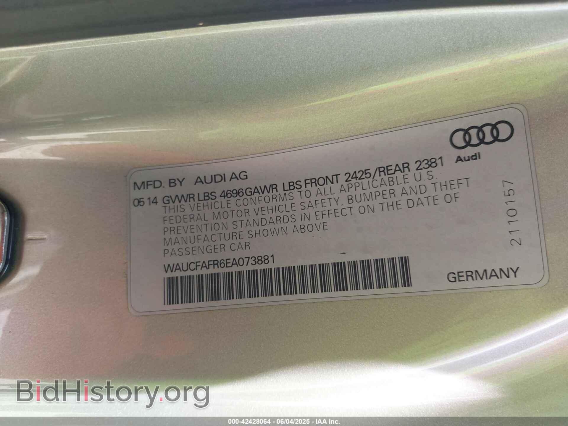 2014 AUDI A5 - VIN: WAUCFAFR6EA073881 - Photo 9
