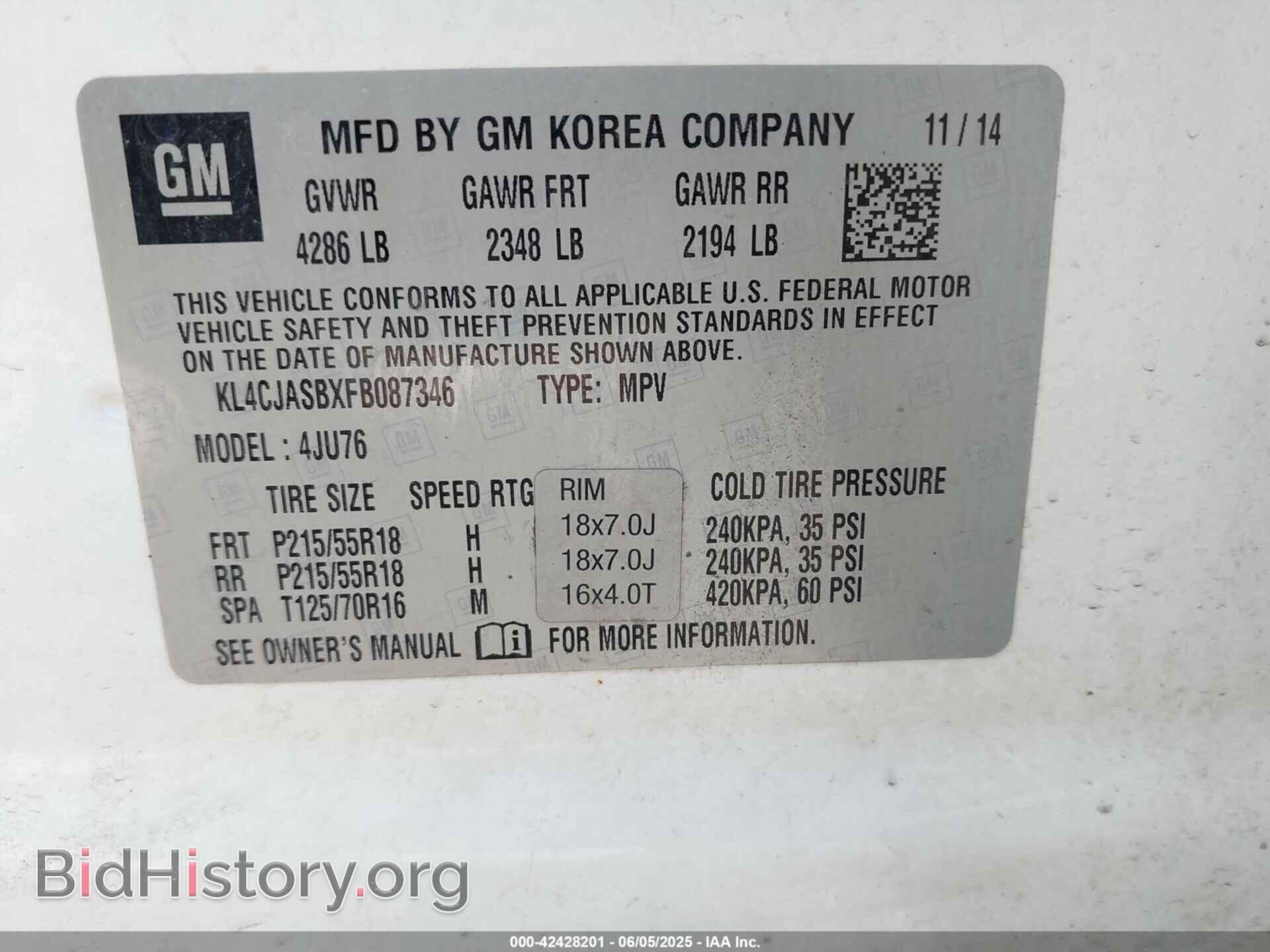 2015 BUICK ENCORE - VIN: KL4CJASBXFB087346 - Photo 9
