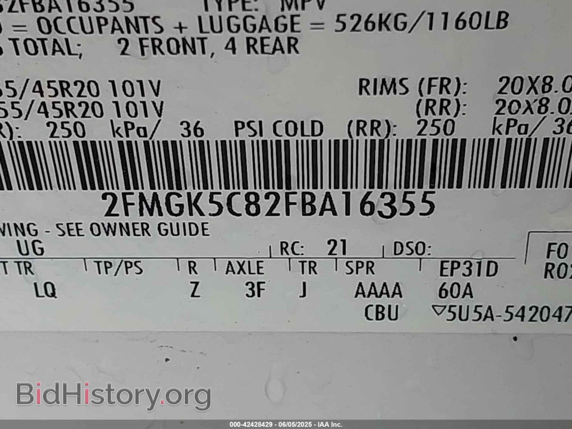 2015 FORD FLEX - VIN: 2FMGK5C82FBA16355 - Фото 9