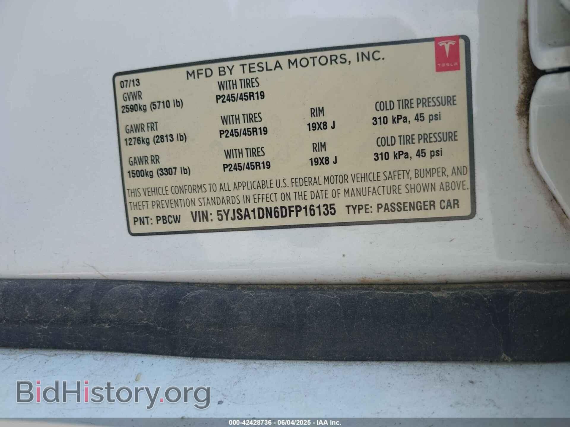 2013 TESLA MODEL S - VIN: 5YJSA1DN6DFP16135 - Photo 9