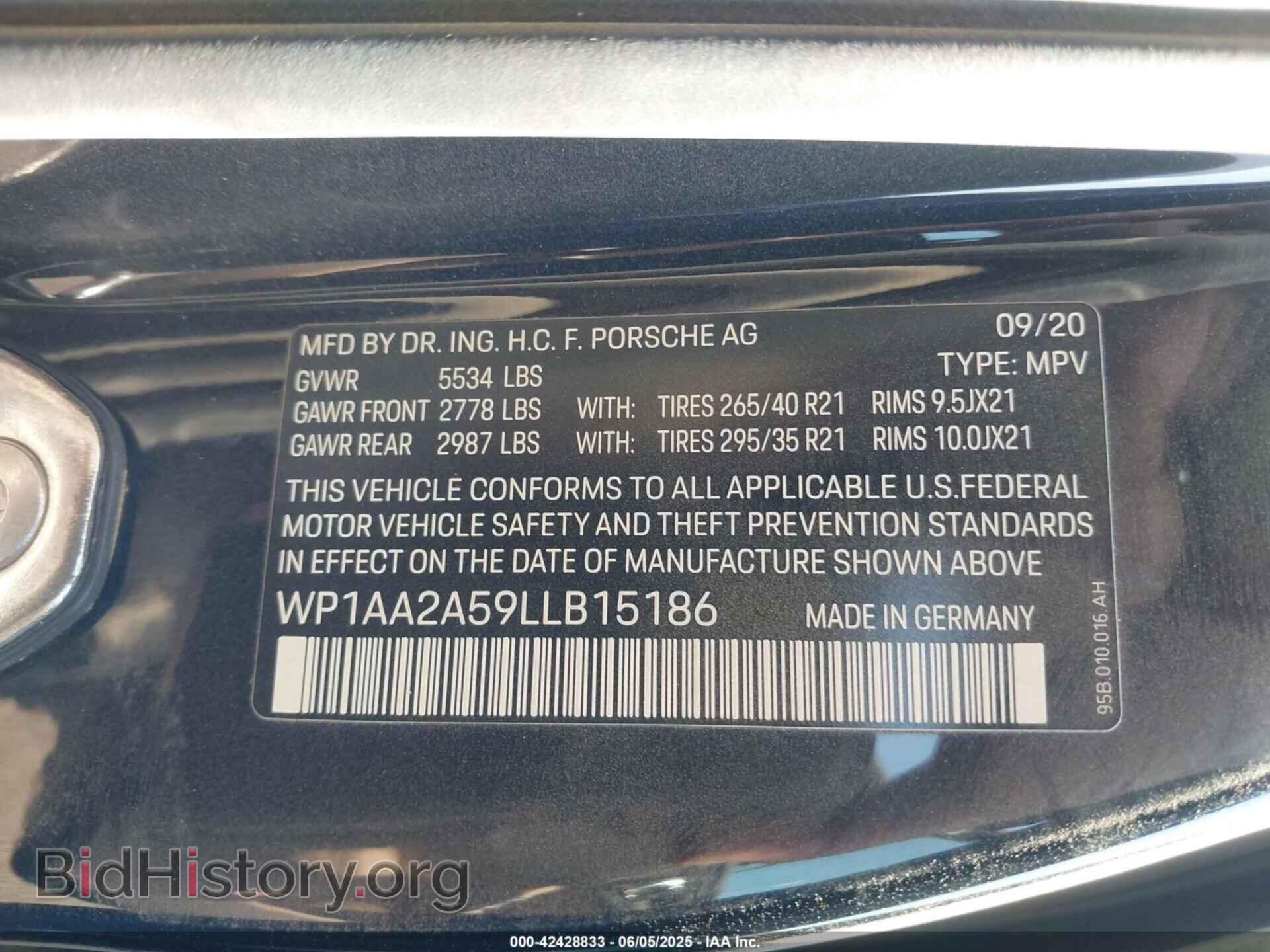 2020 PORSCHE MACAN - VIN: WP1AA2A59LLB15186 - Фото 9