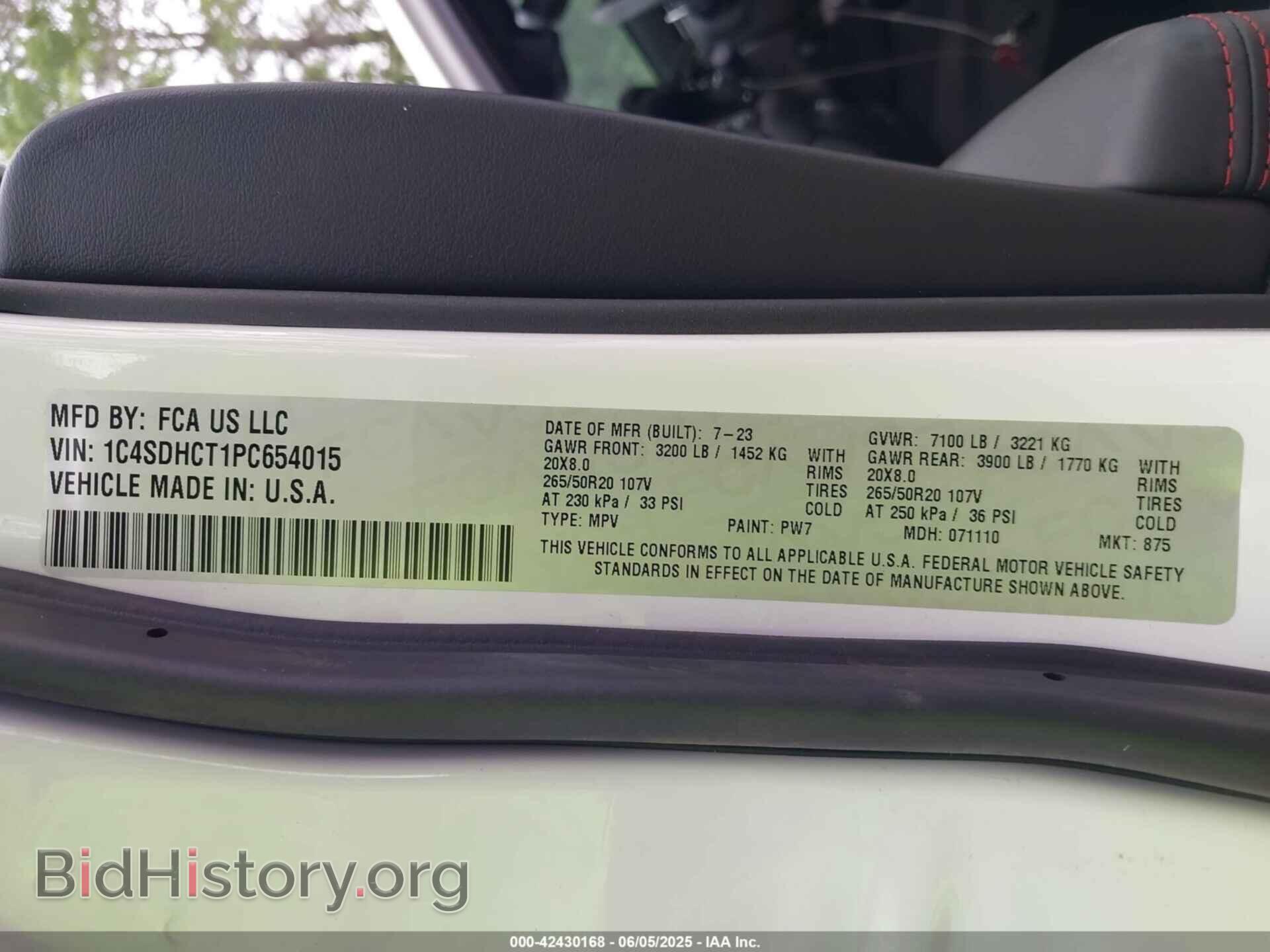 2023 DODGE DURANGO - VIN: 1C4SDHCT1PC654015 - Фото 9