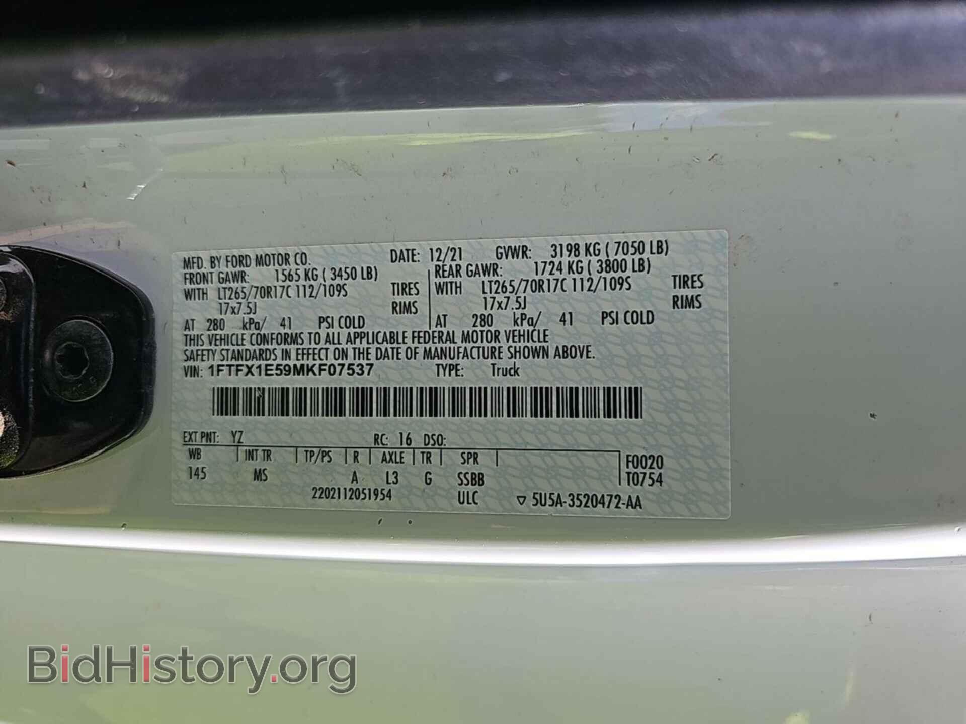 2021 FORD F150 - VIN: 1FTFX1E59MKF07537 - Фото 4