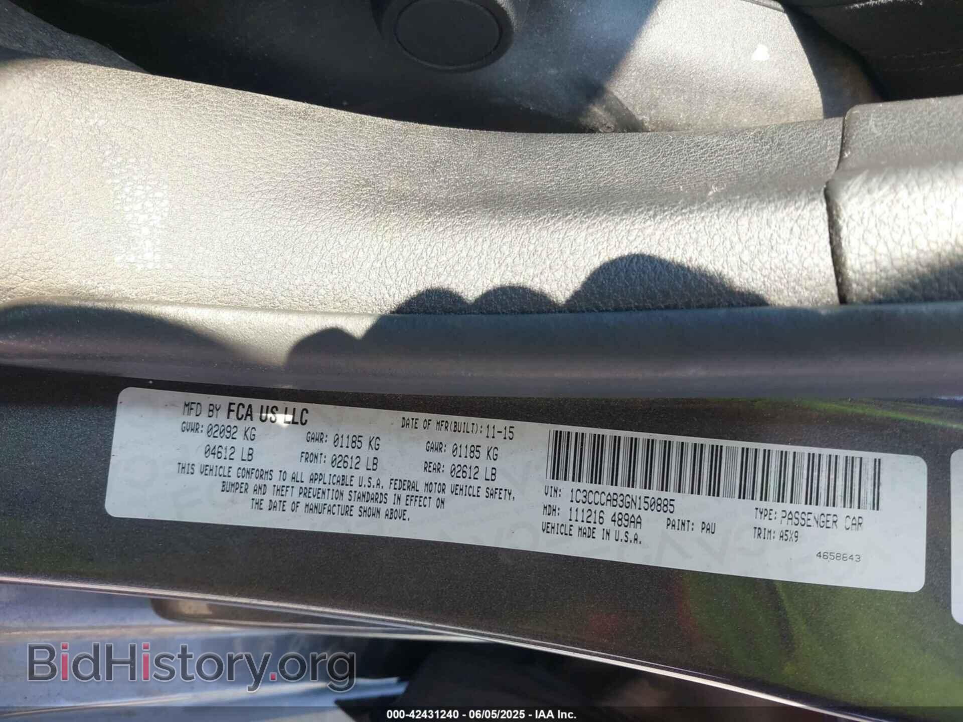 2016 CHRYSLER 200 - VIN: 1C3CCCAB3GN150885 - Фото 9