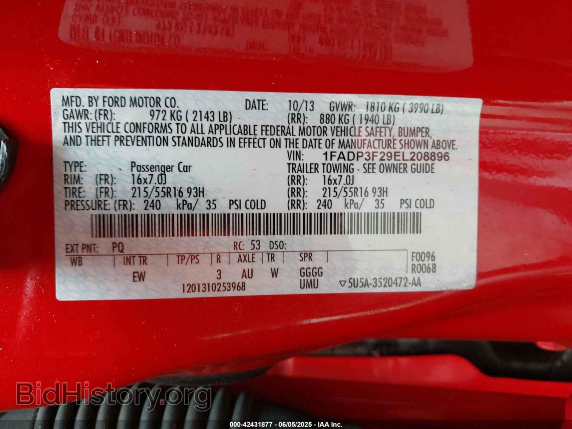 2014 FORD FOCUS - VIN: 1FADP3F29EL208896 - Фото 9