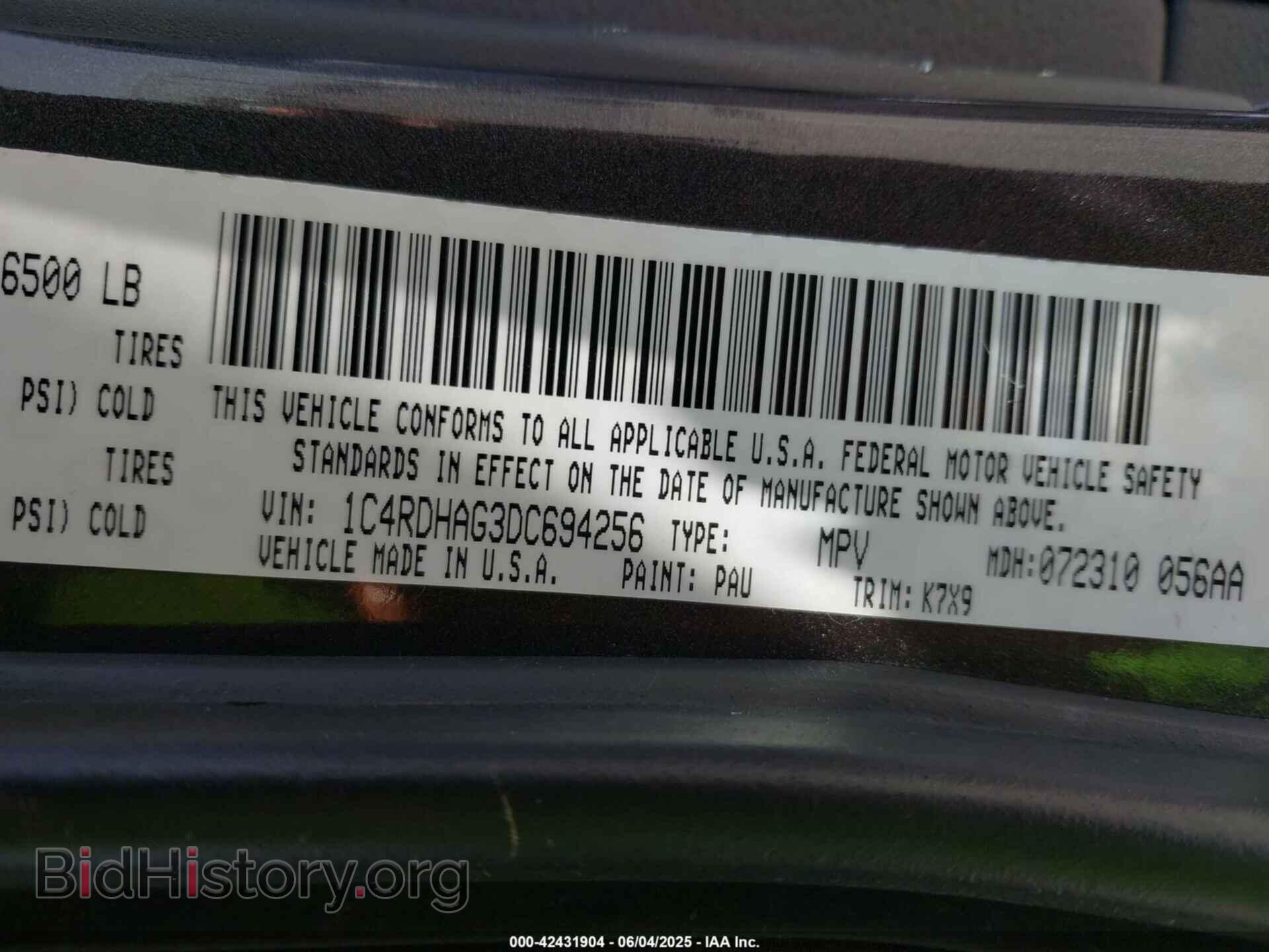 2013 DODGE DURANGO - VIN: 1C4RDHAG3DC694256 - Photo 9